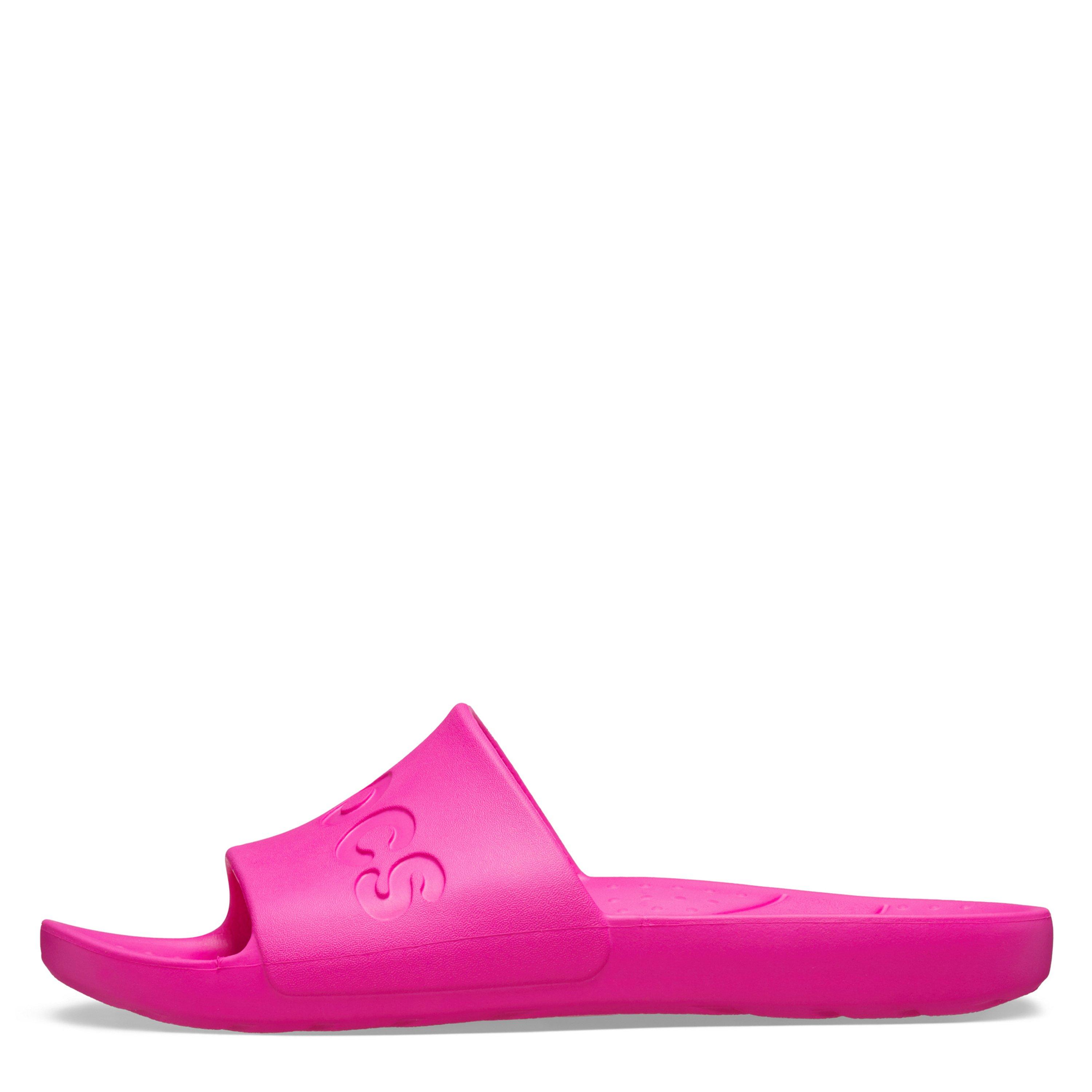 Pink Crush - Crocs - Unisex Adults Logo Sliders - 7