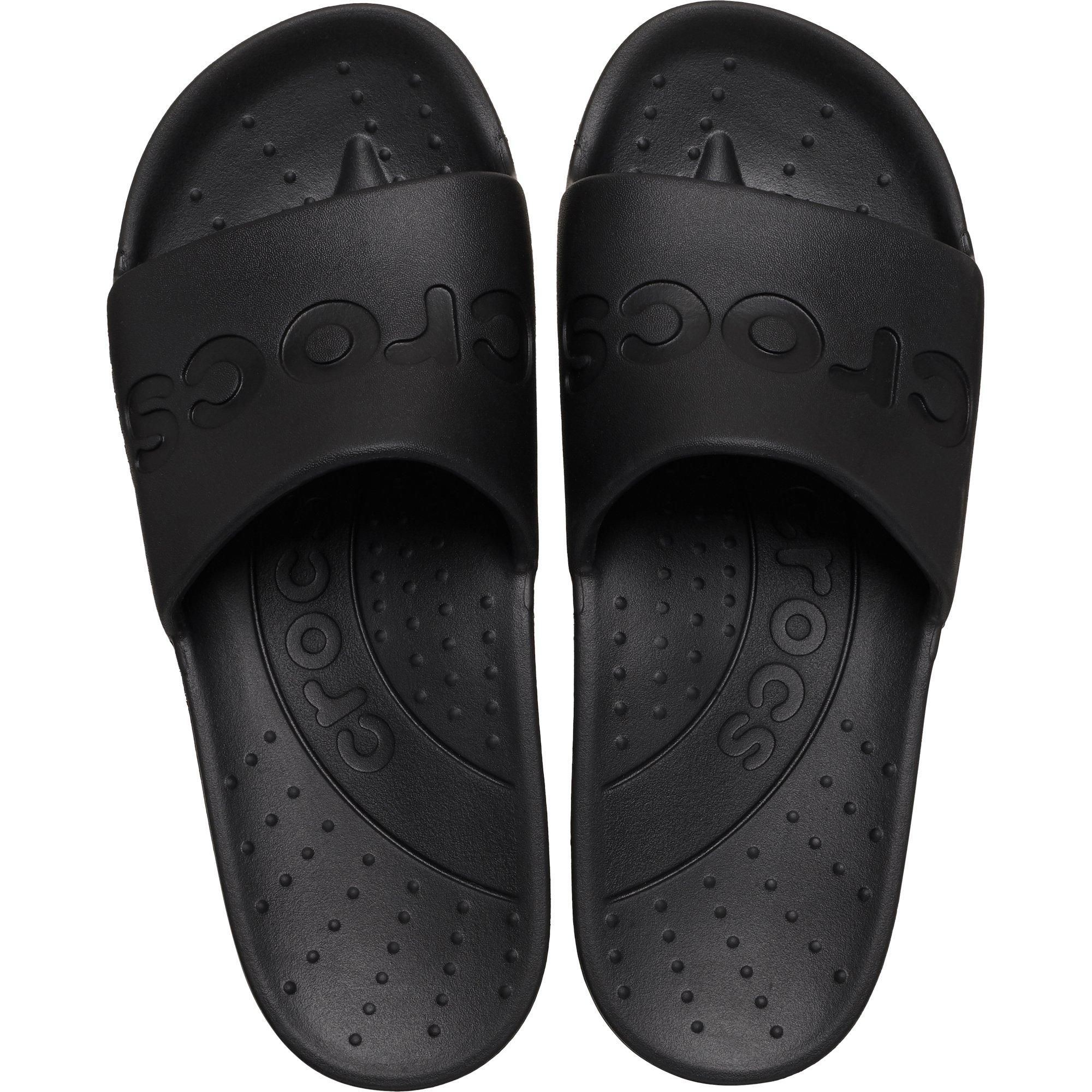 Black - Crocs - Unisex Adults Logo Sliders - 4