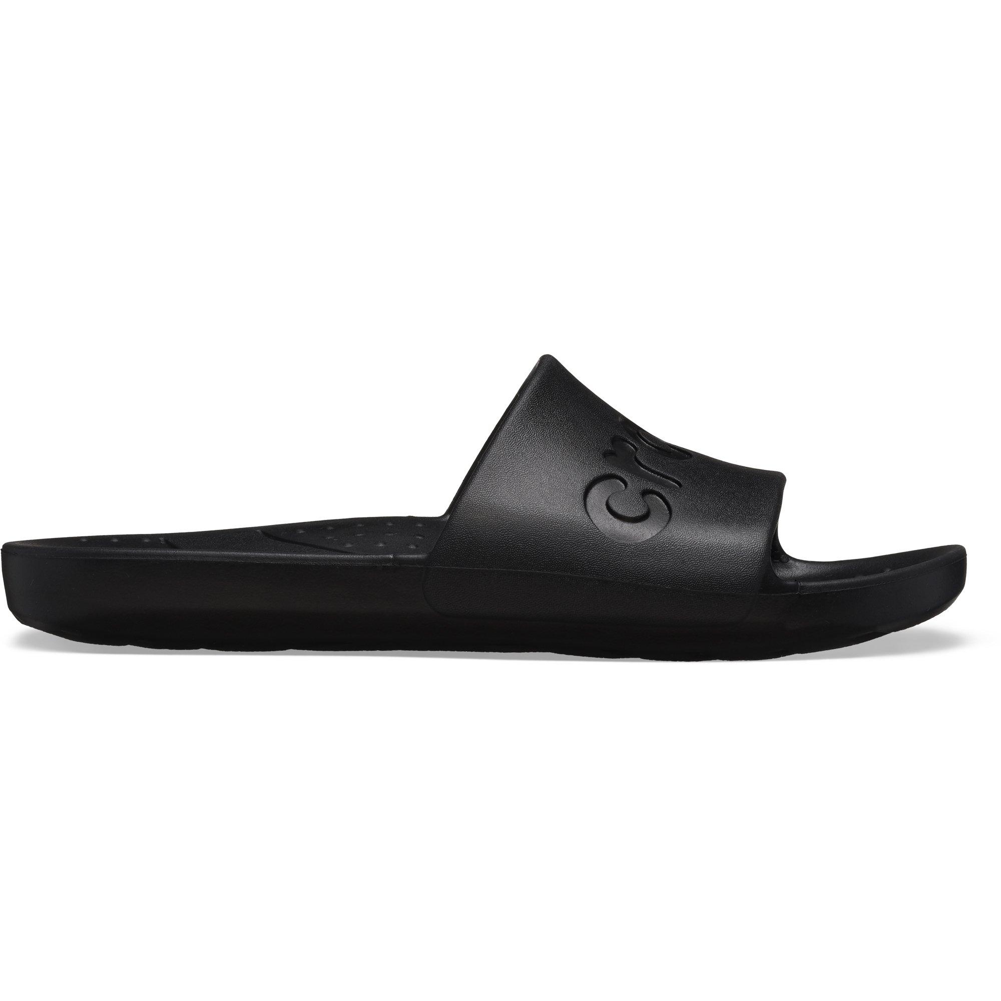 Black - Crocs - Unisex Adults Logo Sliders - 6