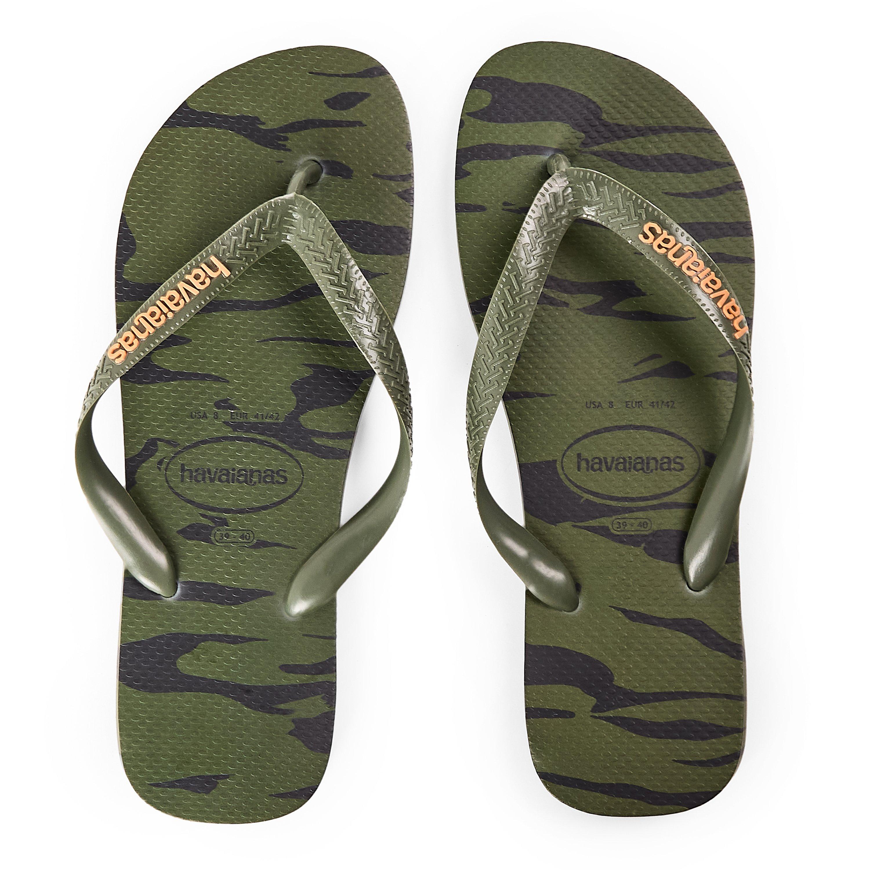 Green - Havaianas - Hav. Top Camouflage Green 45/46 Flip Flops Mens - 4
