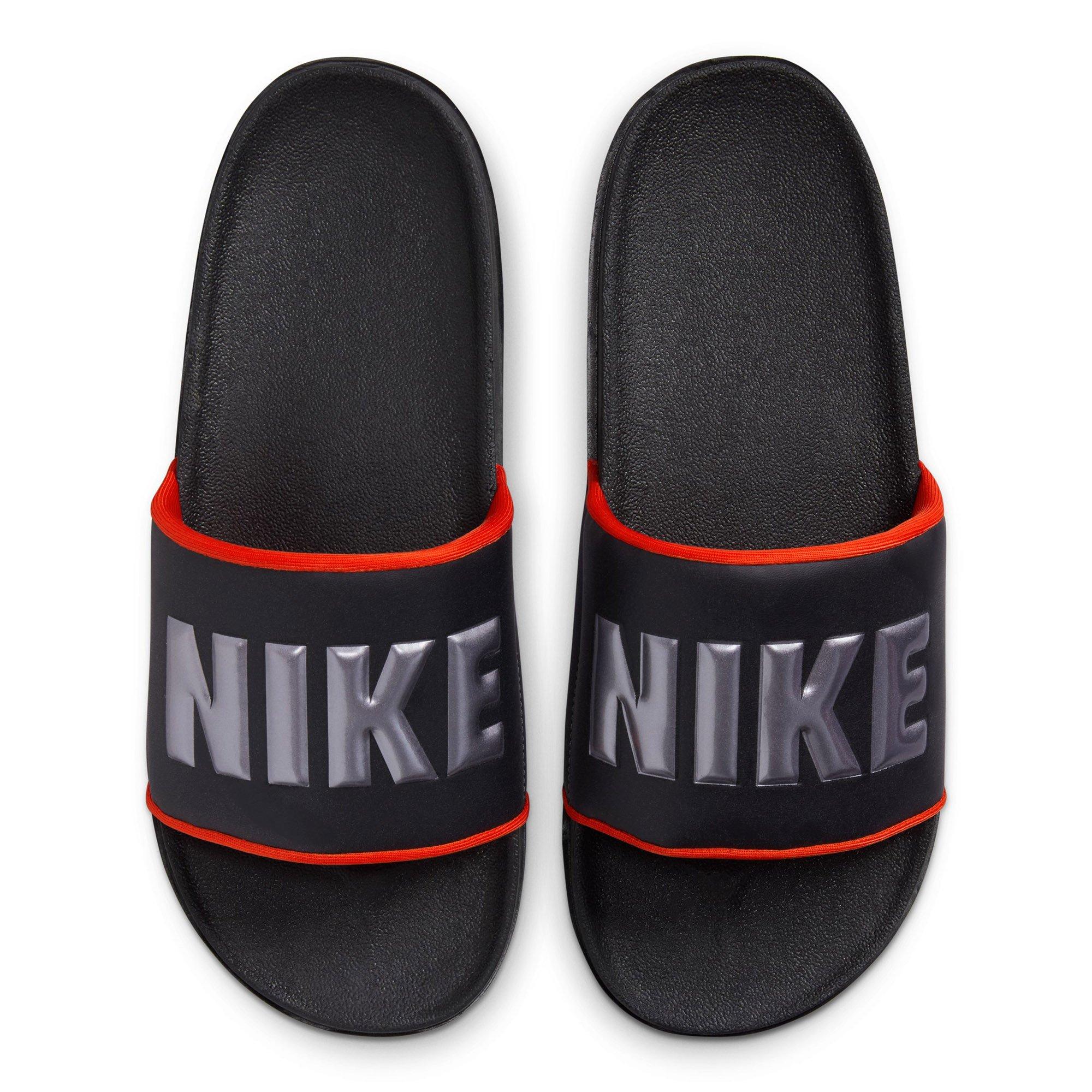nike black red slides