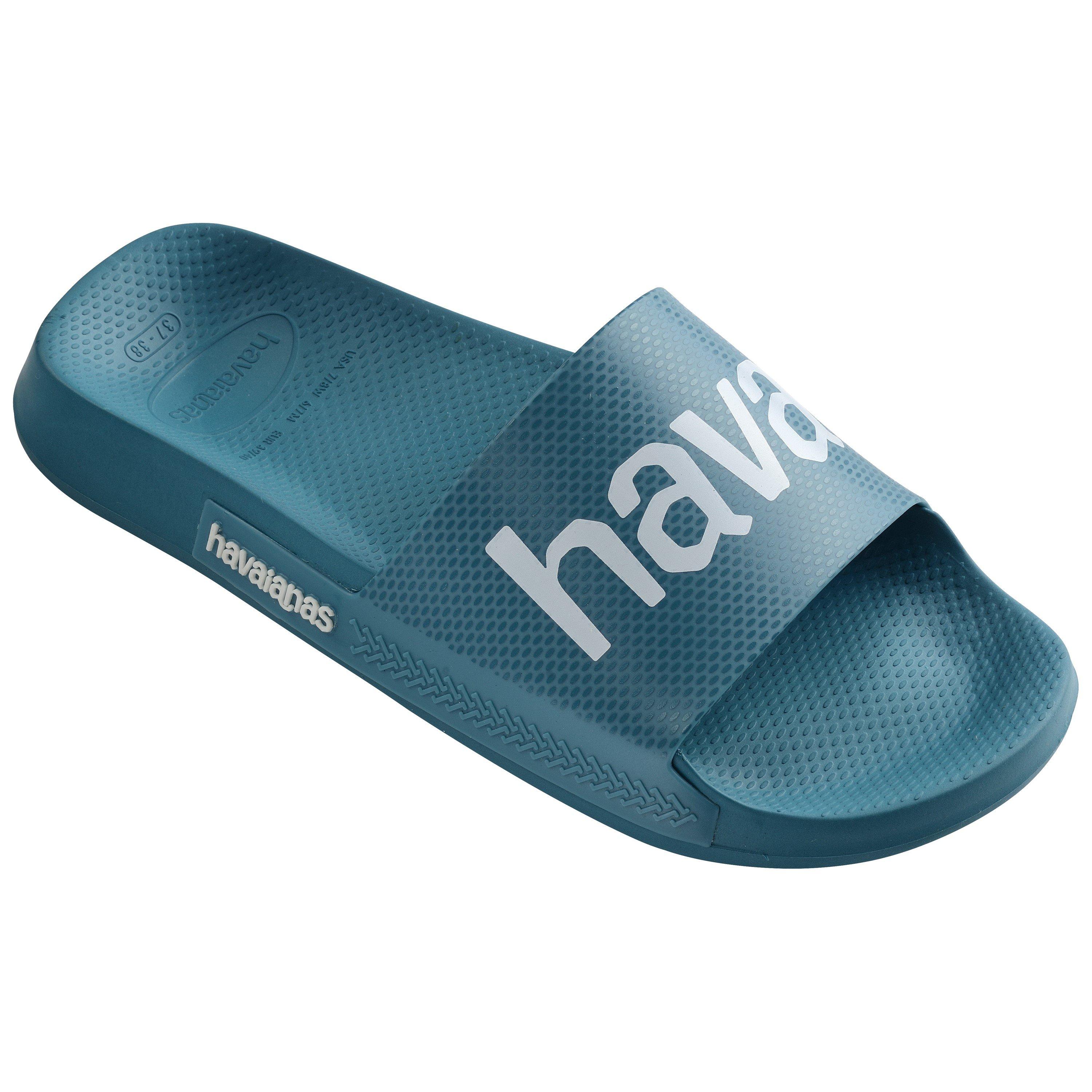 Amznte Blue - Havaianas - Hav. Slide Classic Logomania Black Flip Flops Mens - 2