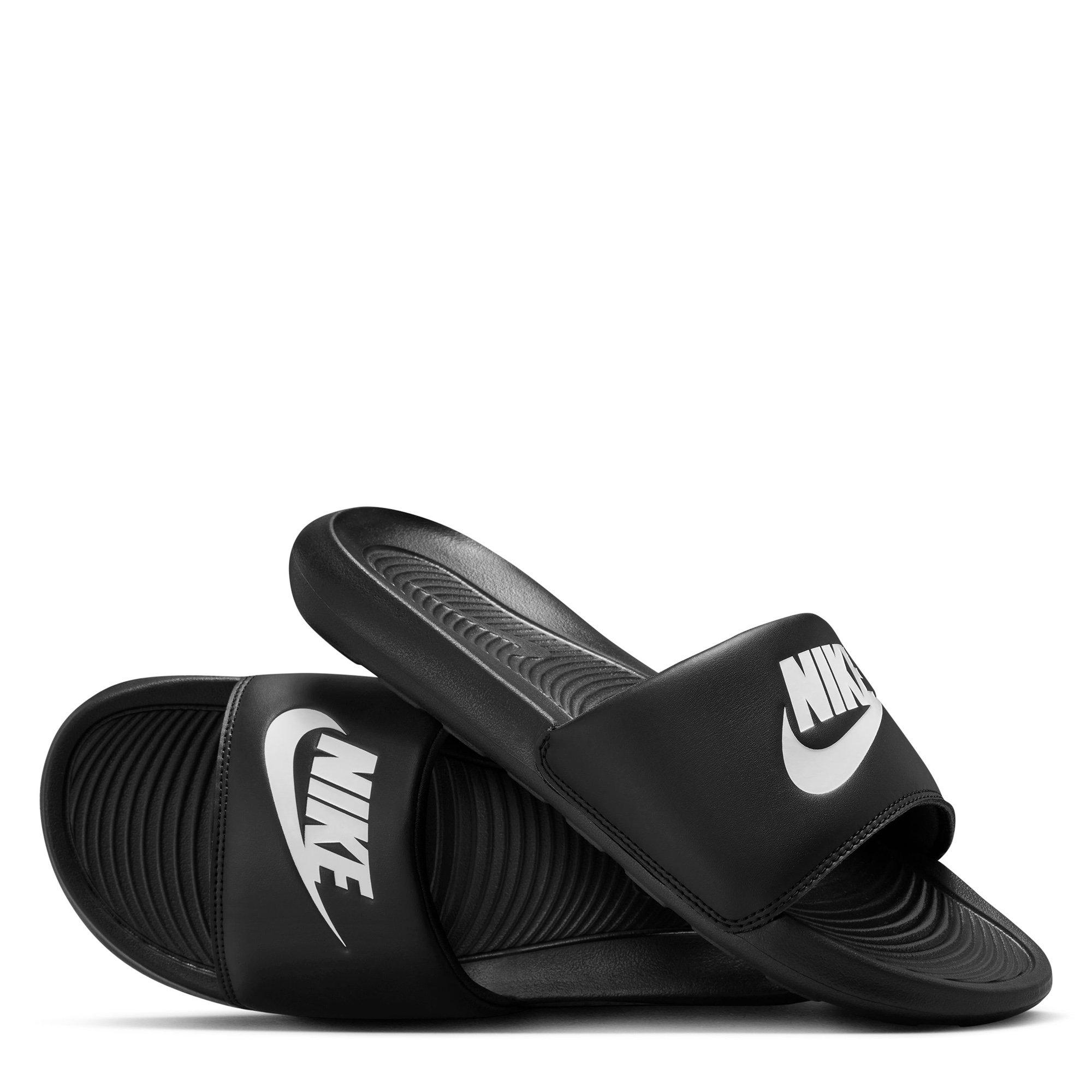 Black/White-Blk - Nike - Victori One Mens Slide Sandals - 5