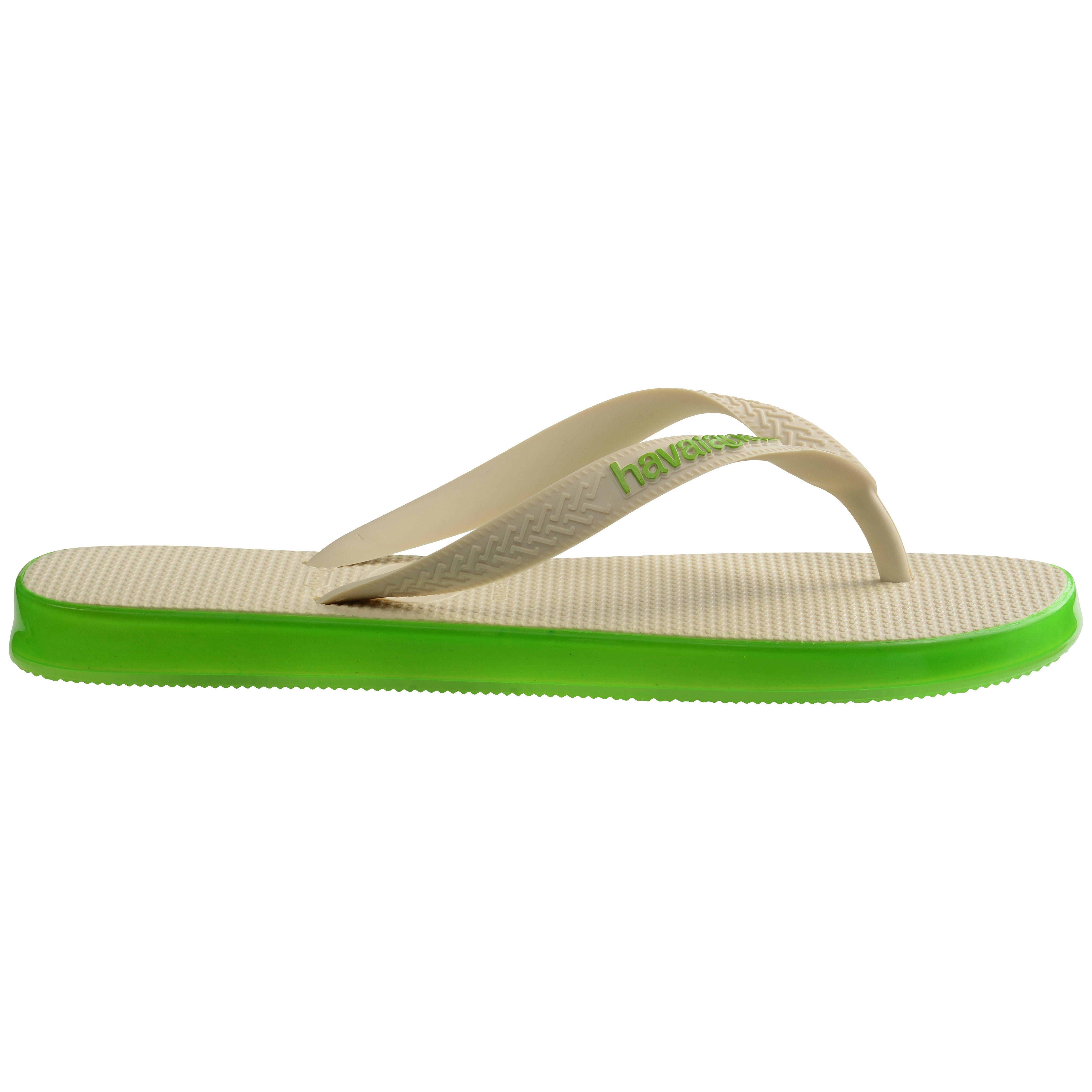 Havaianas Men's Flip Flops - Beige/Green - 9/10