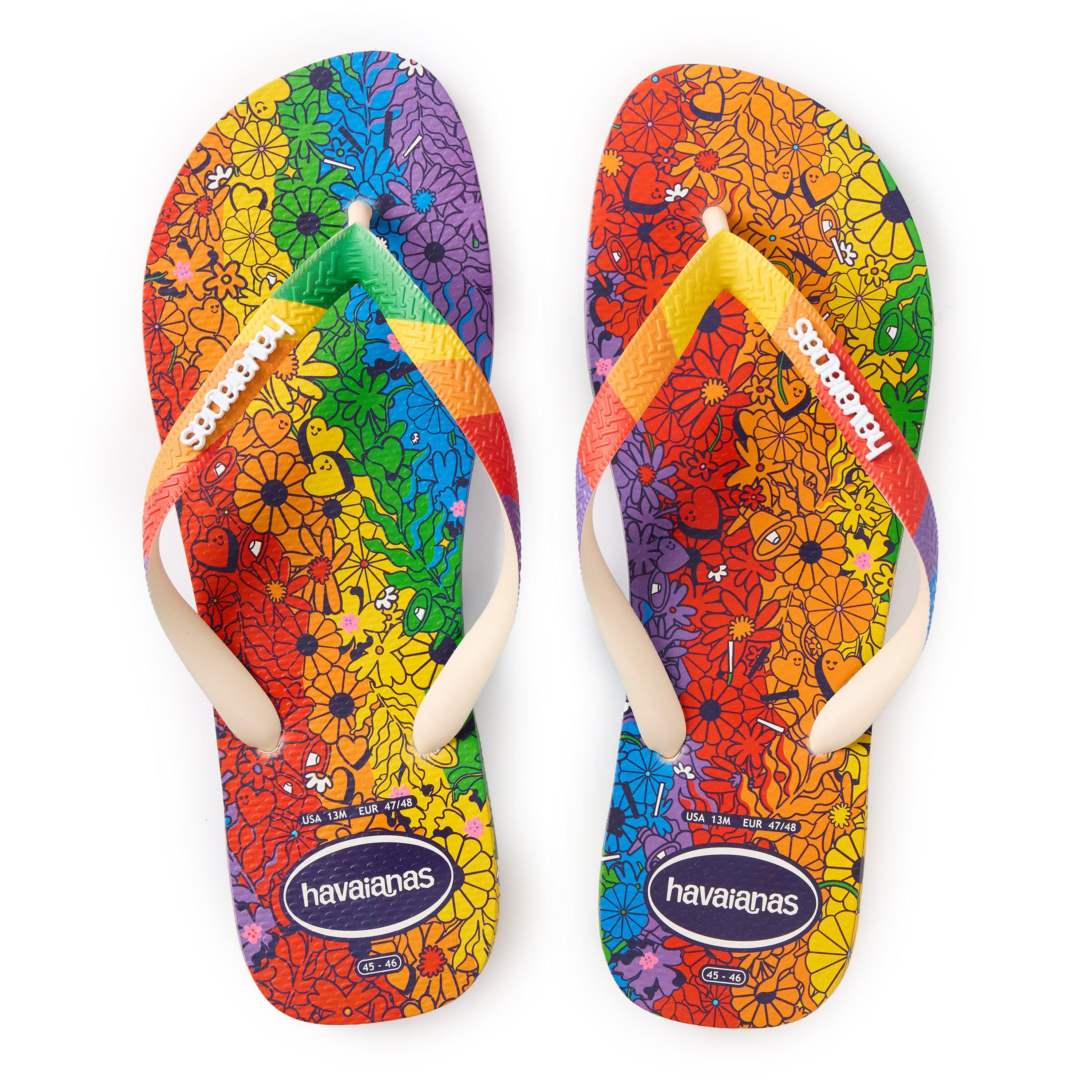 Beige - Havaianas - Hav. Top Pride Premium Beige 43/44 Flip Flops Mens - 3