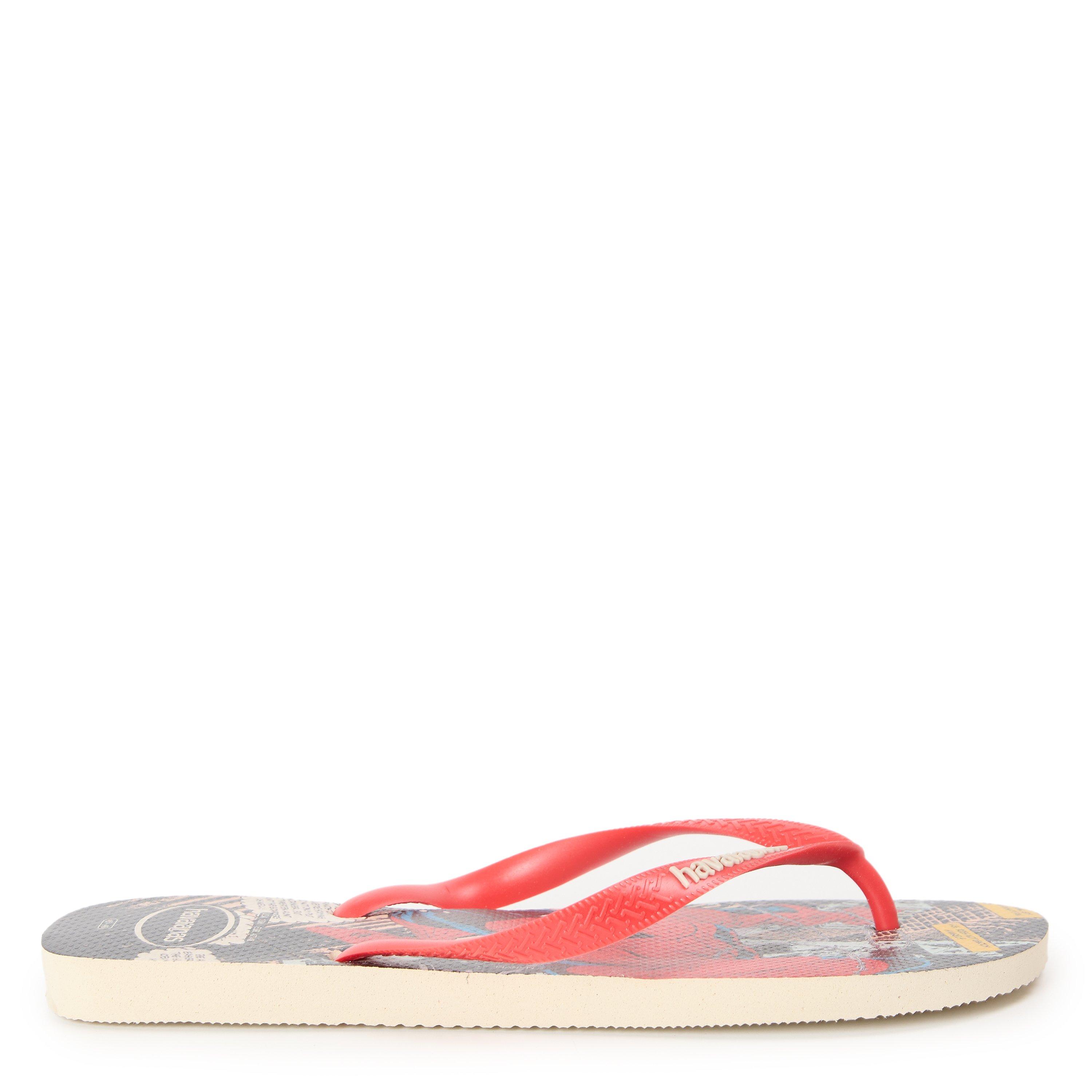 Beige/Rosso - Havaianas - Hav. Top Marvel Classics Beige Stra Flip Flops Mens - 1