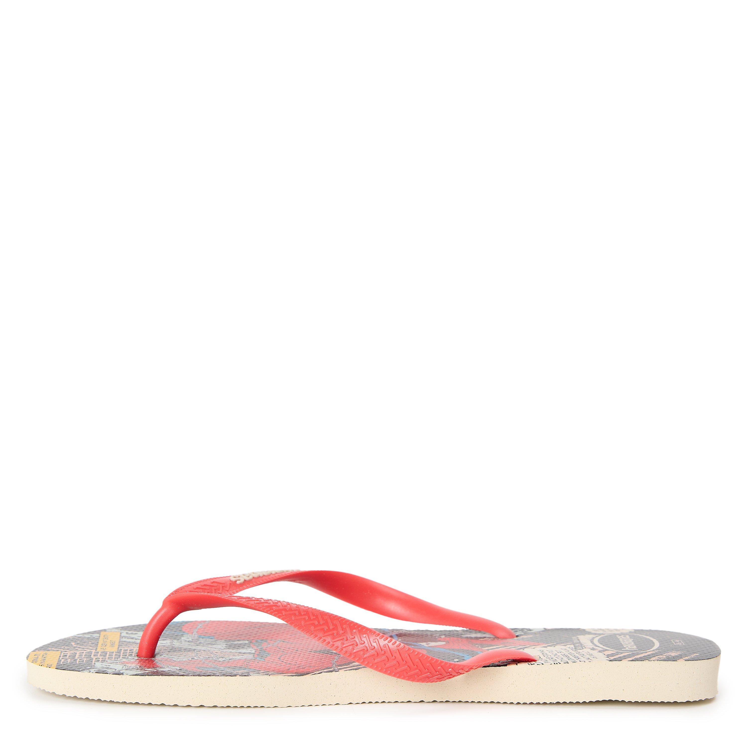 Beige/Rosso - Havaianas - Hav. Top Marvel Classics Beige Stra Flip Flops Mens - 2