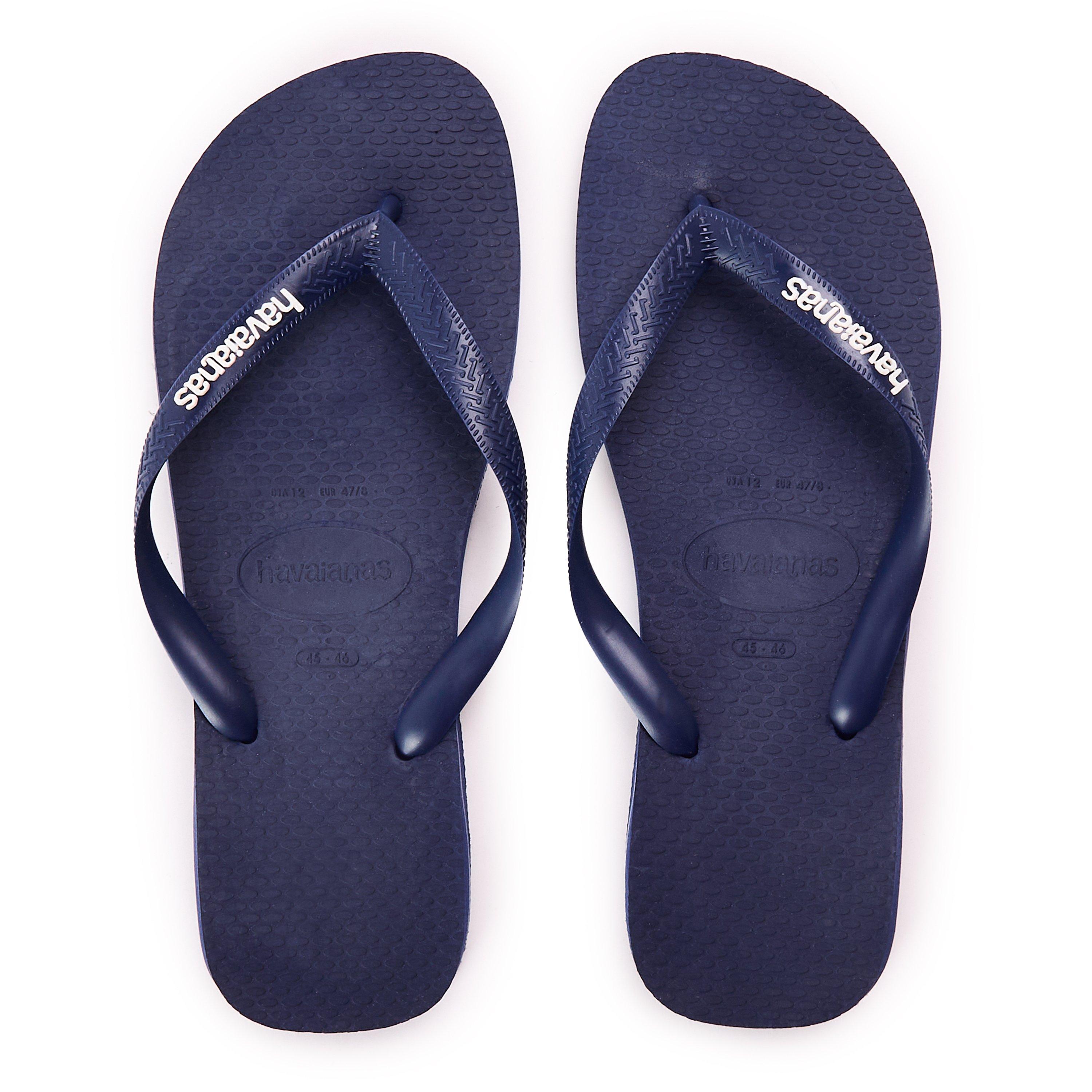 Navy/White - Havaianas - Hav. Logo Filete Navy/Navy/White 45 Flip Flops Mens - 4