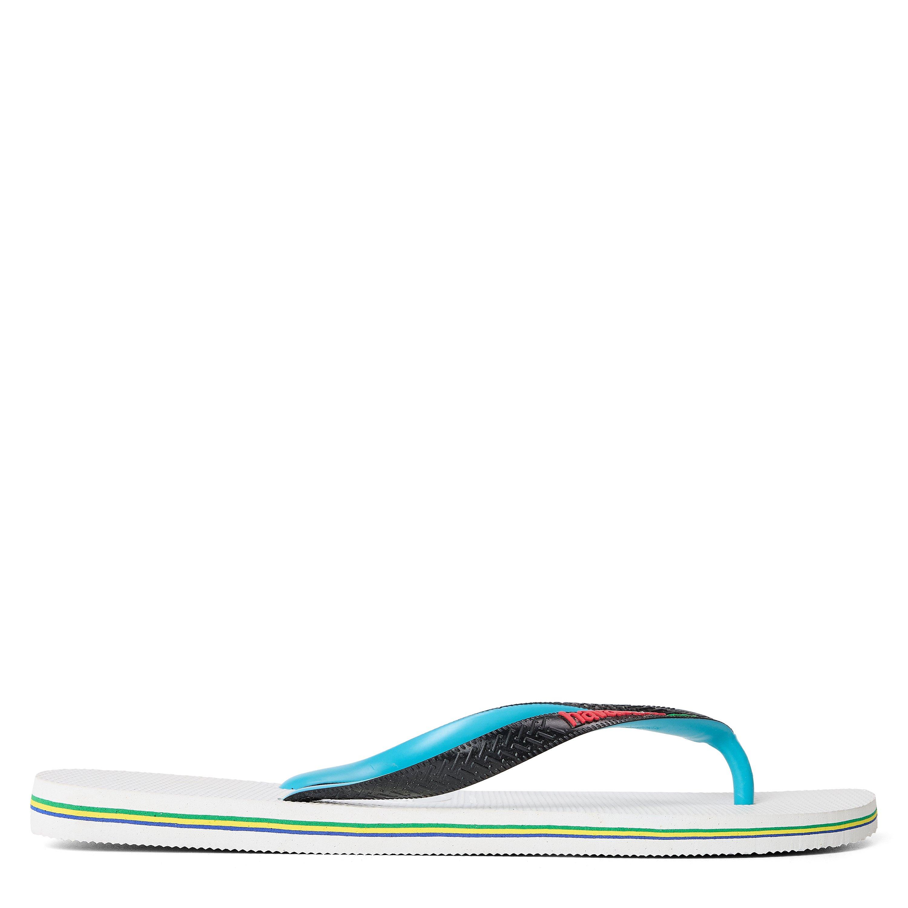 Weiß/Schwarz - Havaianas - Hav. Brasil Mix White/Black 45/46 Flip Flops Mens - 1