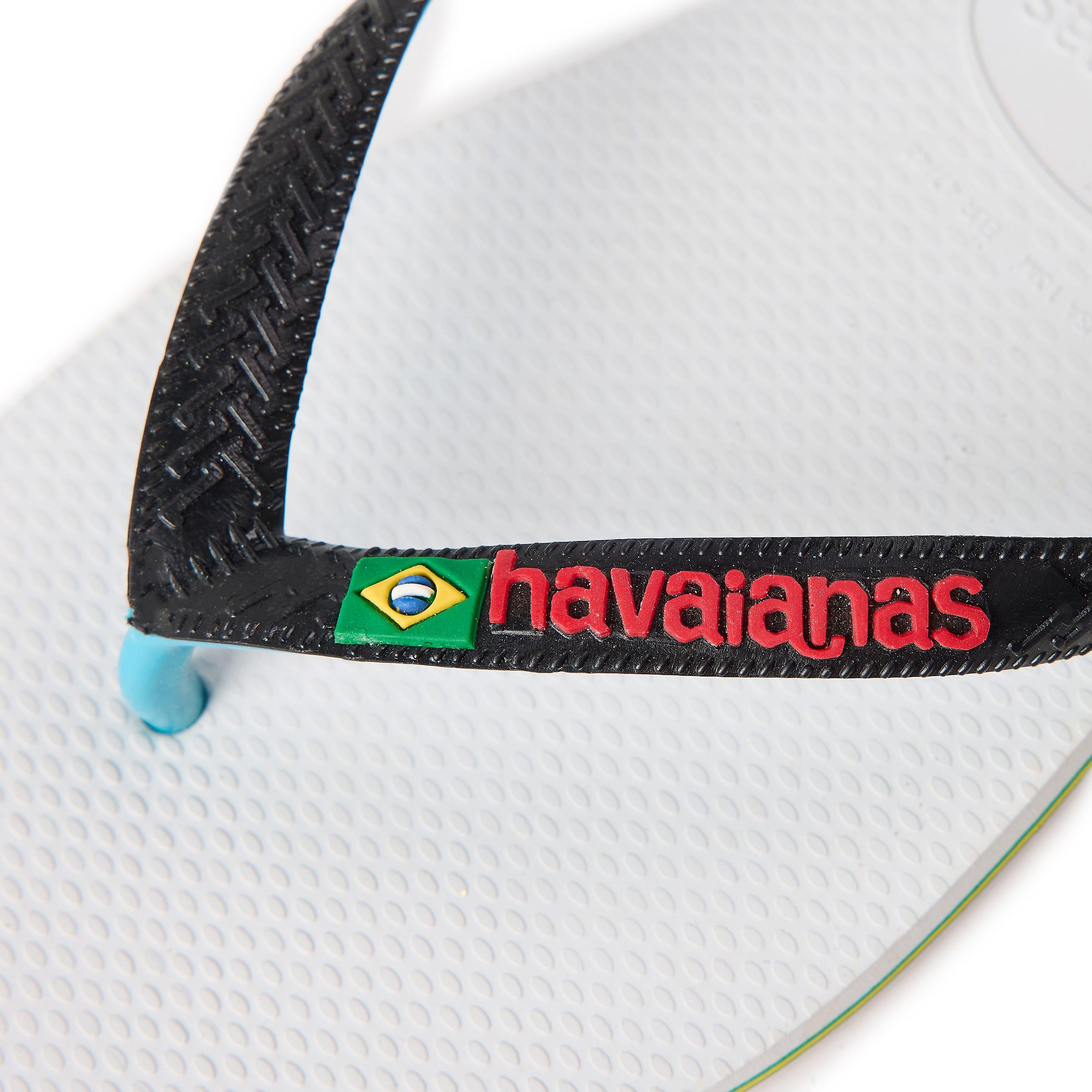Weiß/Schwarz - Havaianas - Hav. Brasil Mix White/Black 45/46 Flip Flops Mens - 3