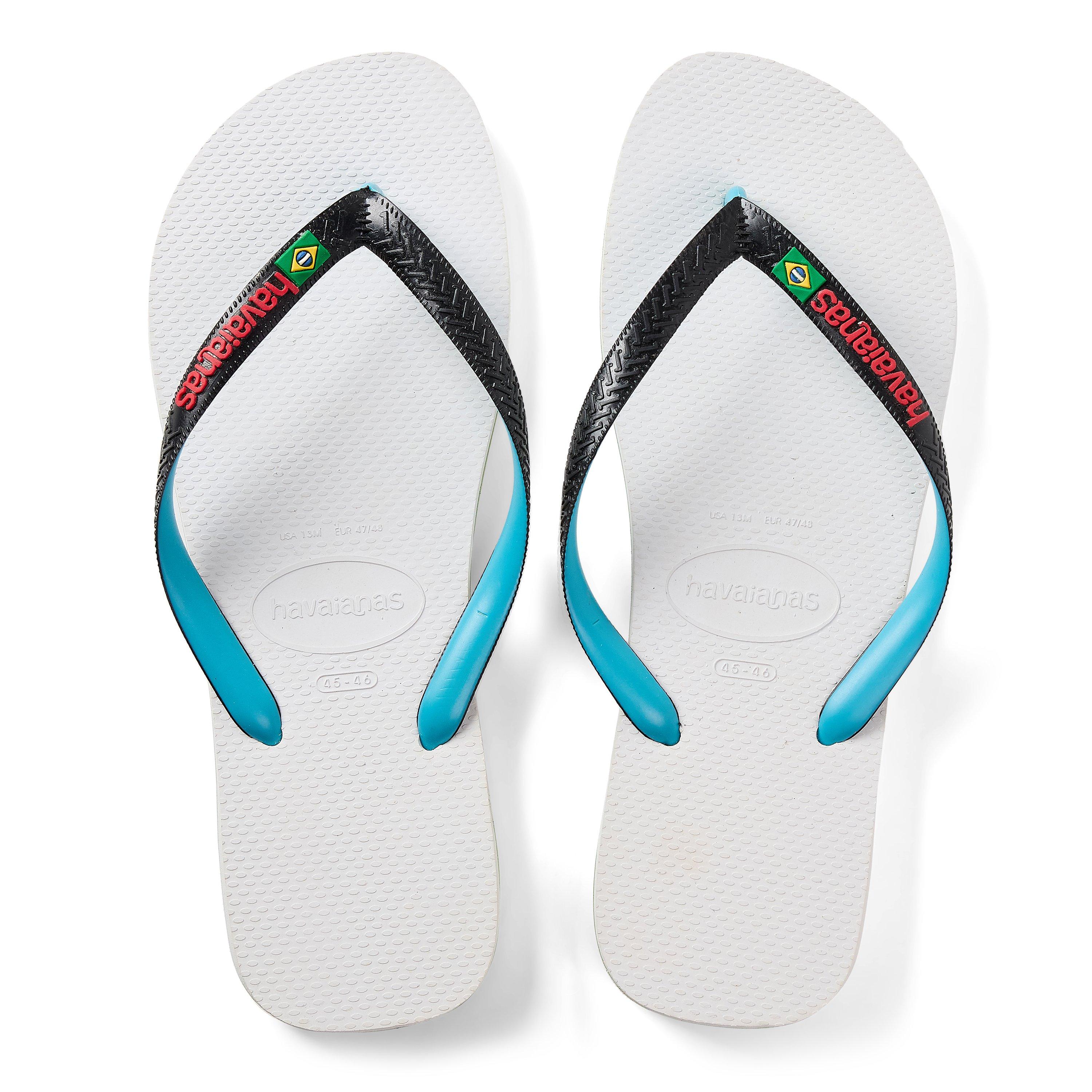 Weiß/Schwarz - Havaianas - Hav. Brasil Mix White/Black 45/46 Flip Flops Mens - 4