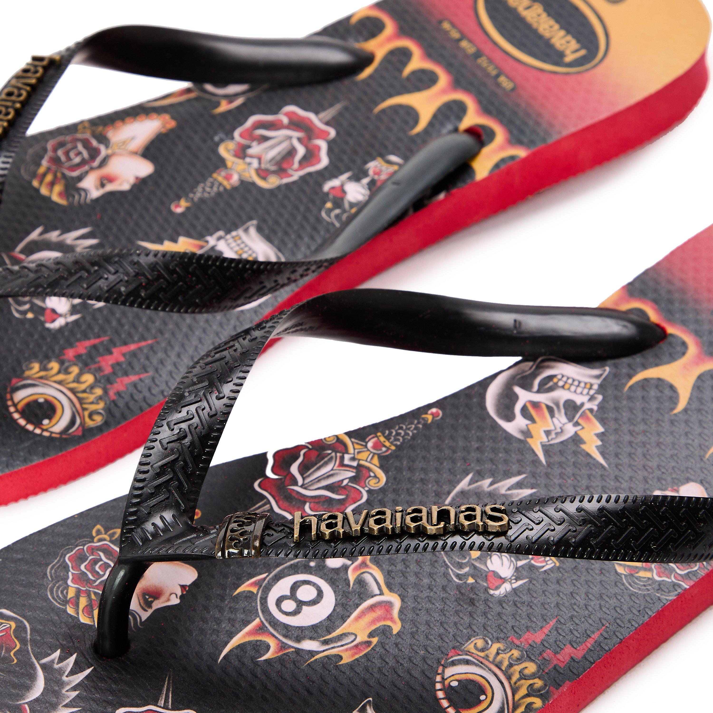Red/Black - Havaianas - Hav. Top Tribo Ruby Red/Black 43/44 Flip Flops Mens - 3