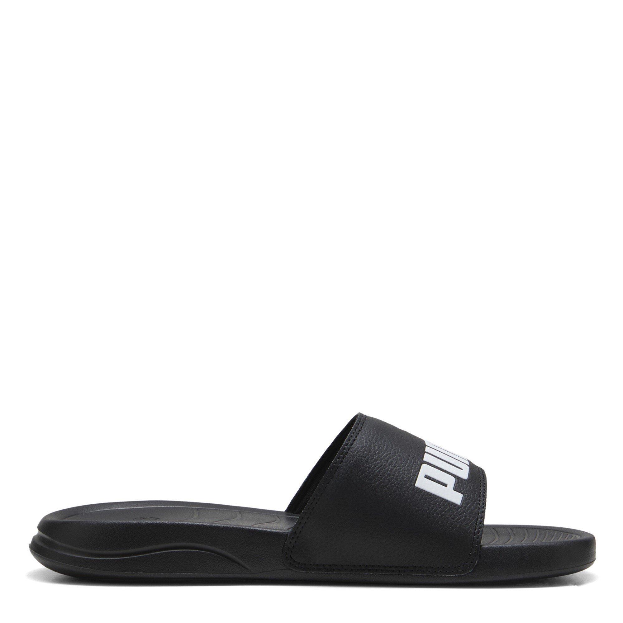 Black-Blk-White - Puma - Popcat 20 Mens Slide Sandals - 4