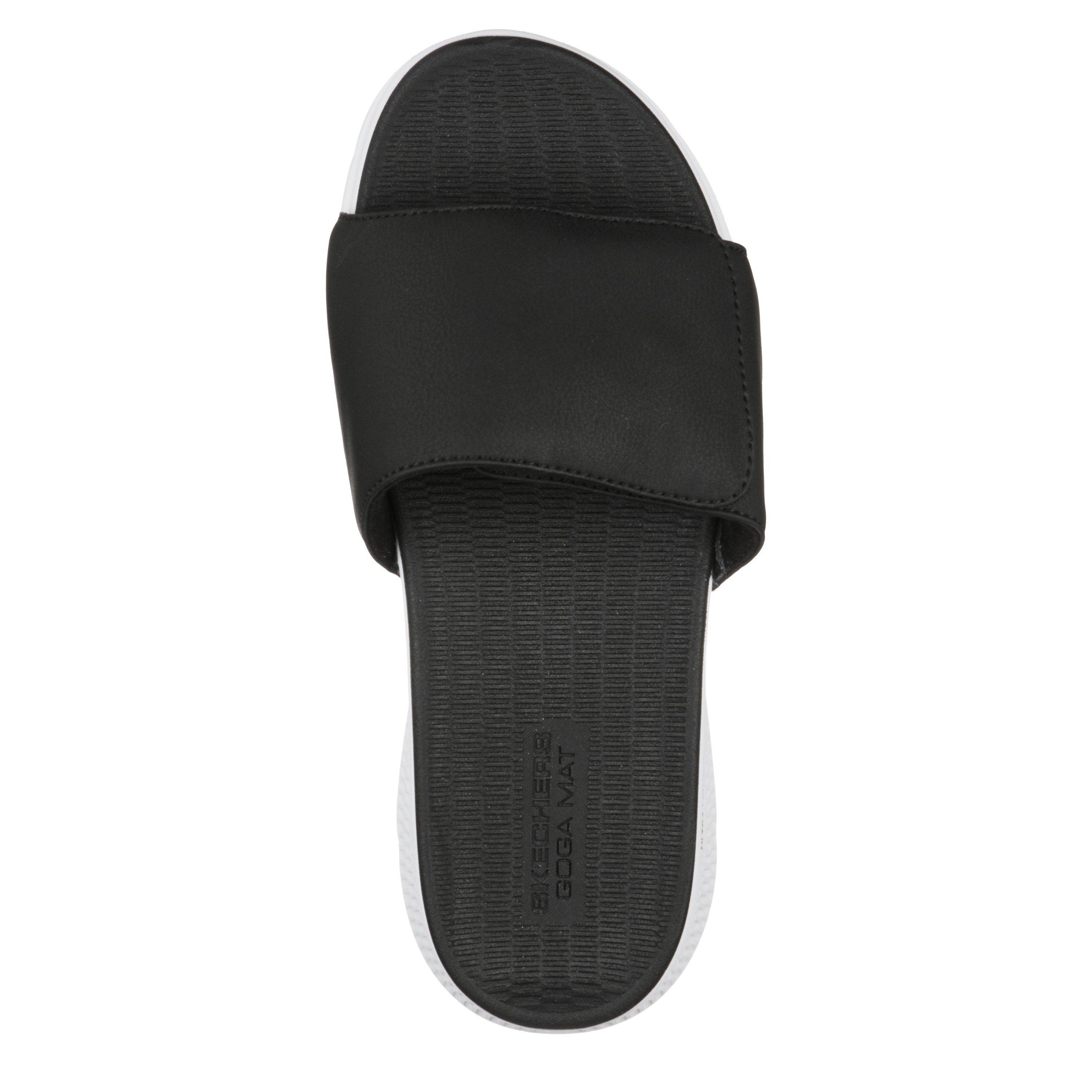 BLACK/WHITE - Skechers - Men's Pool Sliders - 5