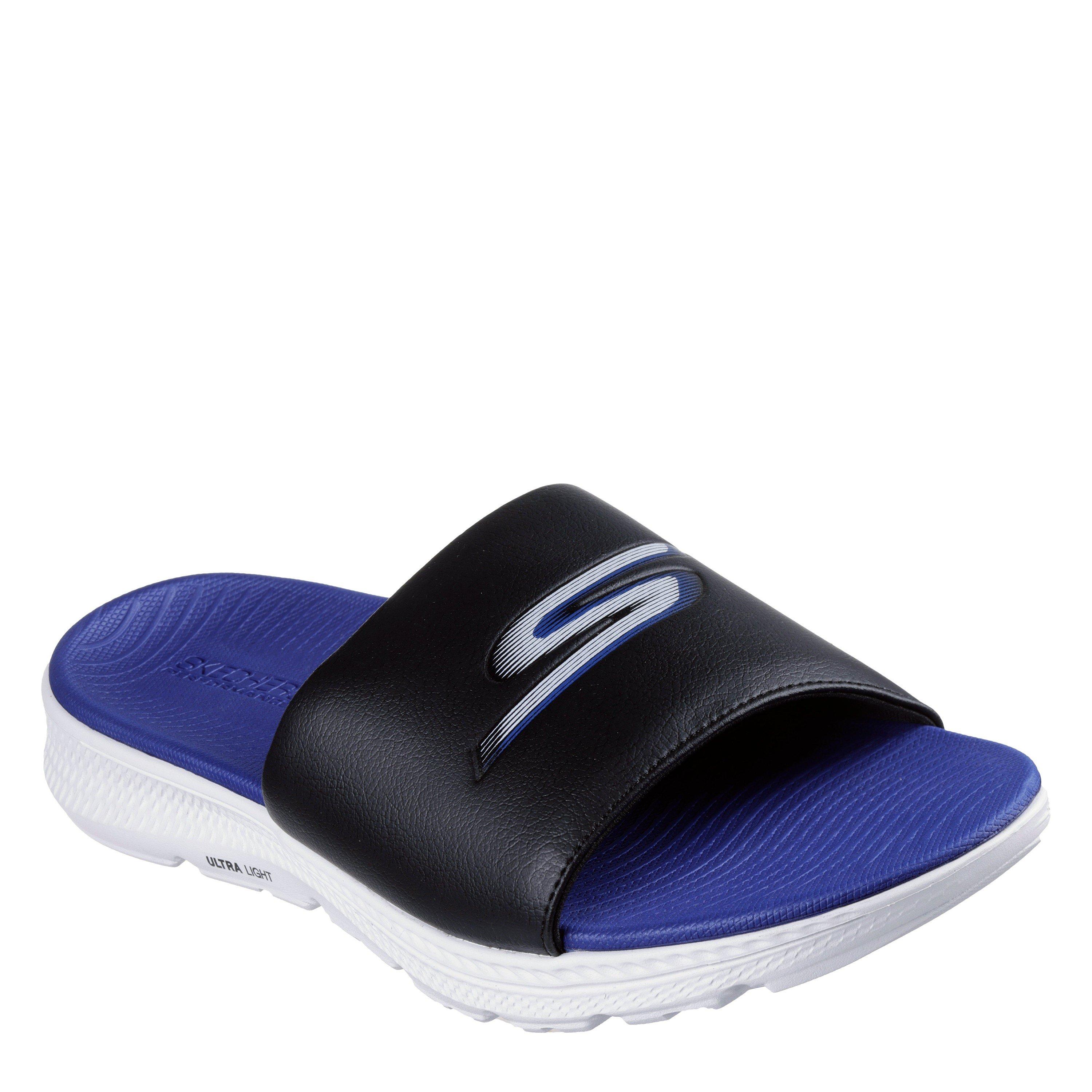 BLK/BLUE - Skechers - Men's Pool Sliders - 3