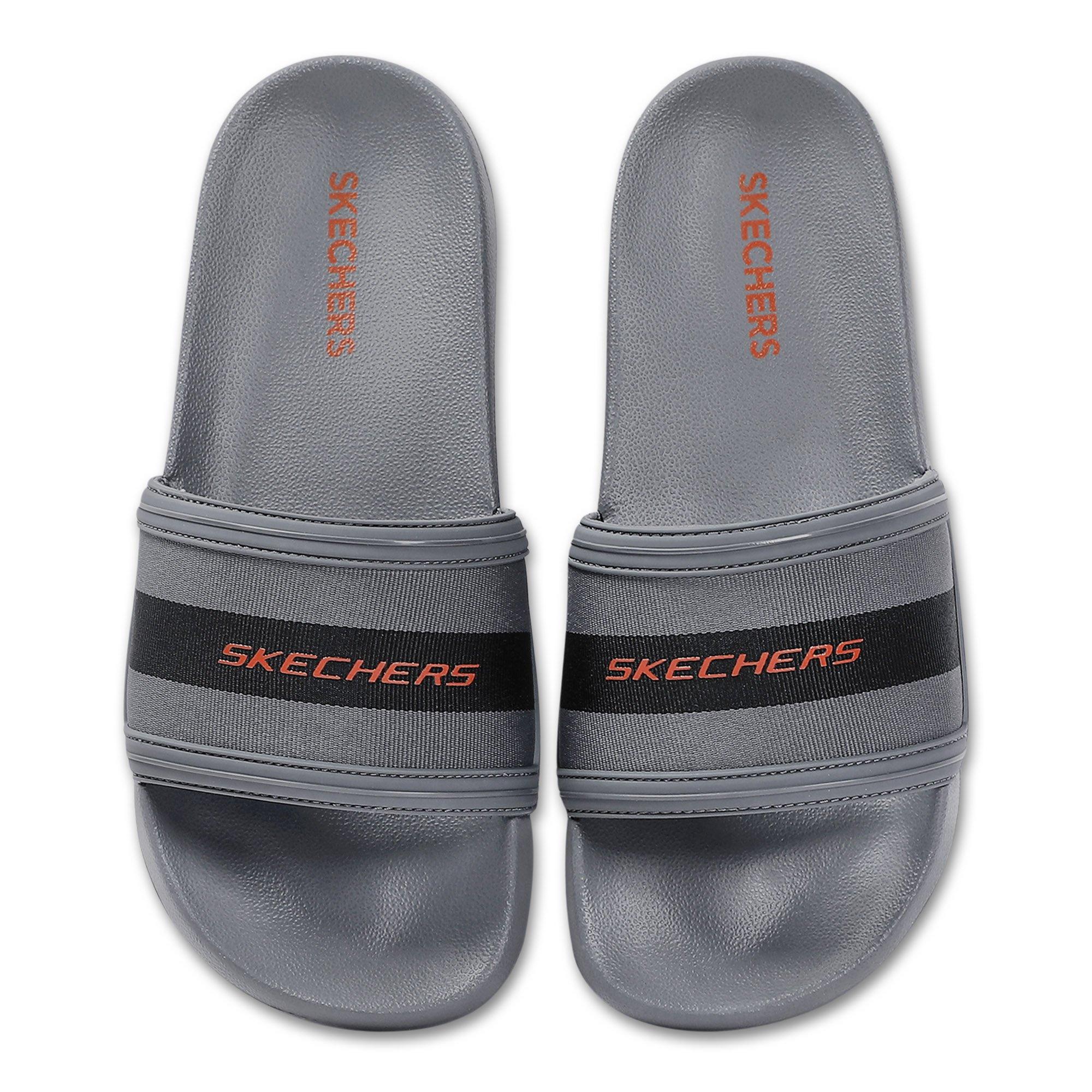 CHARCOAL/BLK - Skechers - Sidelines Pool Sliders - 1