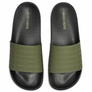 OLIVE/BLK - Skechers - Side Lines Adults Slide Sandals - 1