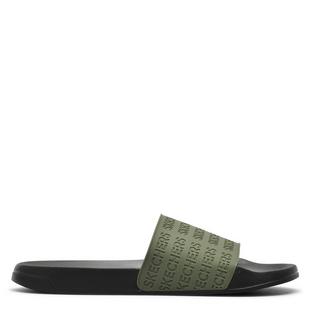 OLIVE/BLK - Skechers - Side Lines Adults Slide Sandals - 2