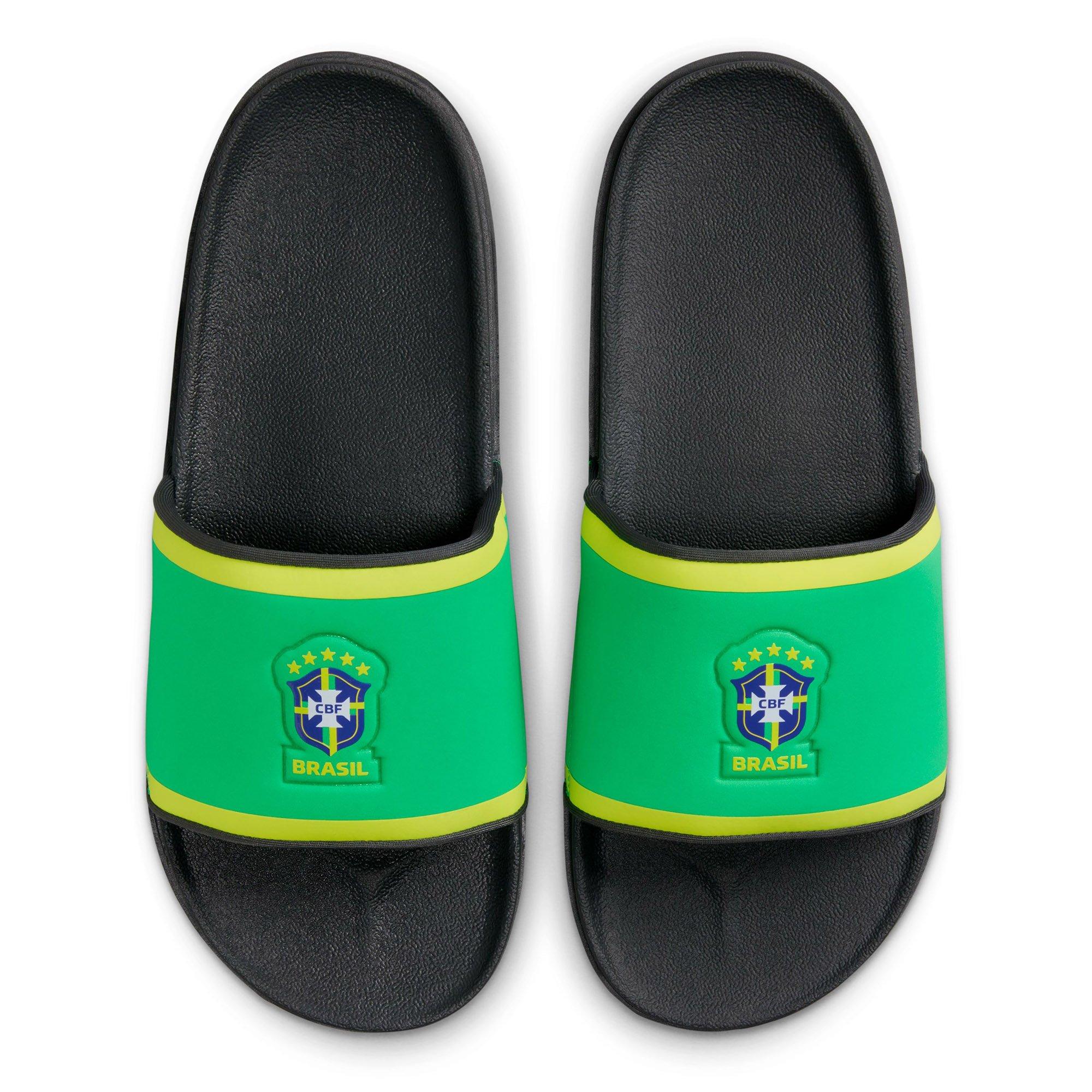 Green/Yell-Grey - Nike - OffCourt Brazil Slide Sandals - 1