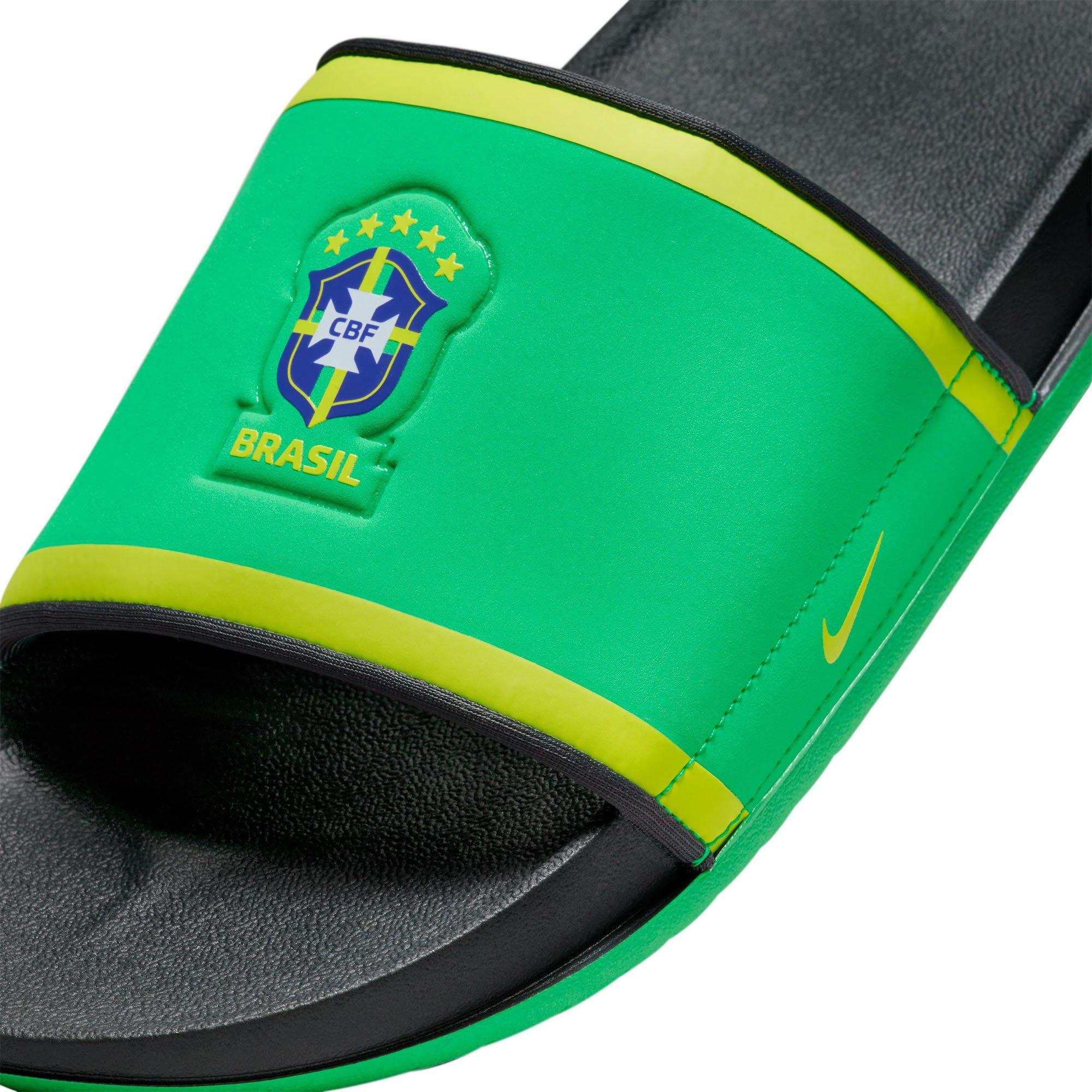 Green/Yell-Grey - Nike - OffCourt Brazil Slide Sandals - 6