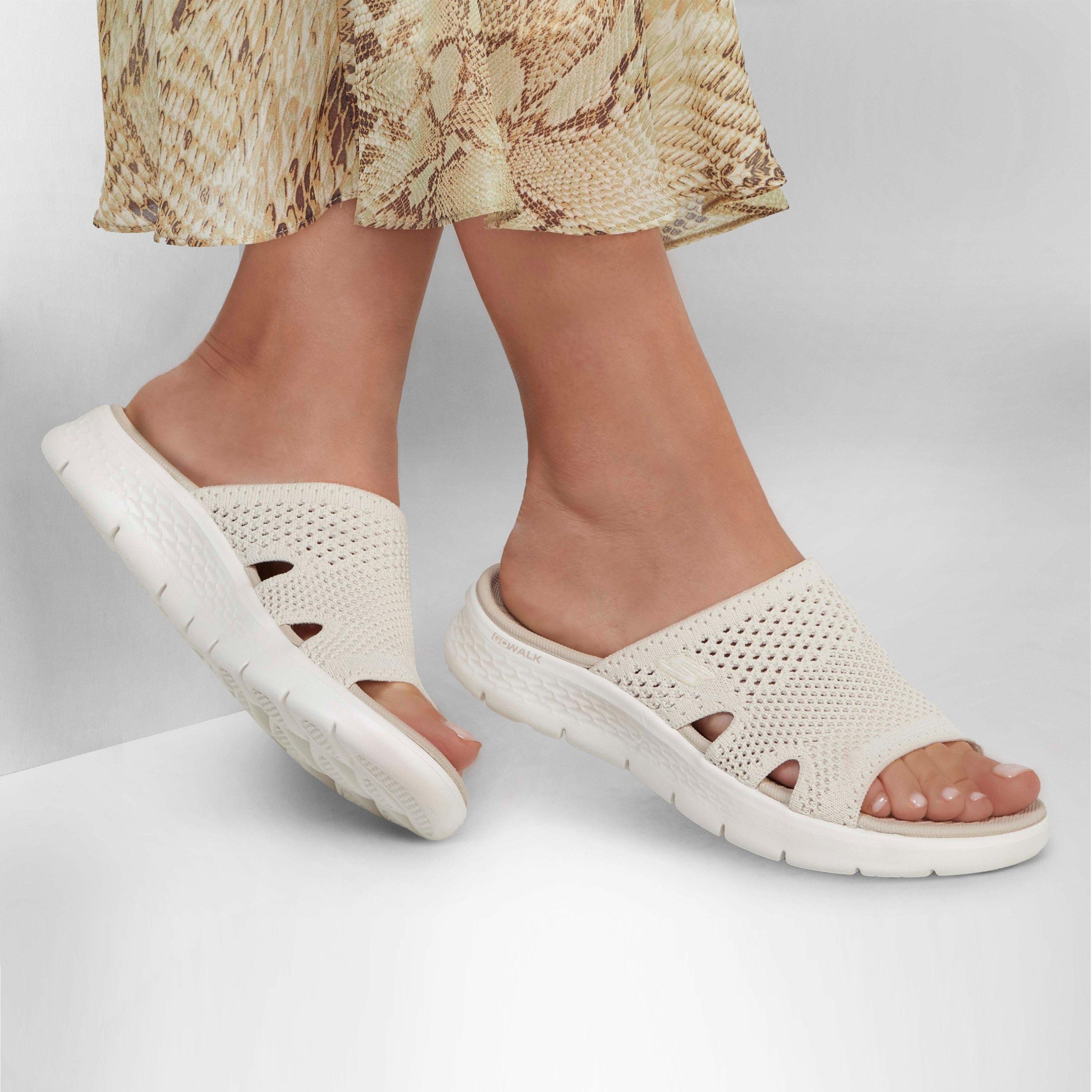 Naturel - Skechers - Skechers Go Walk Flex Sandal - Elation Sports Sandals Womens - 3