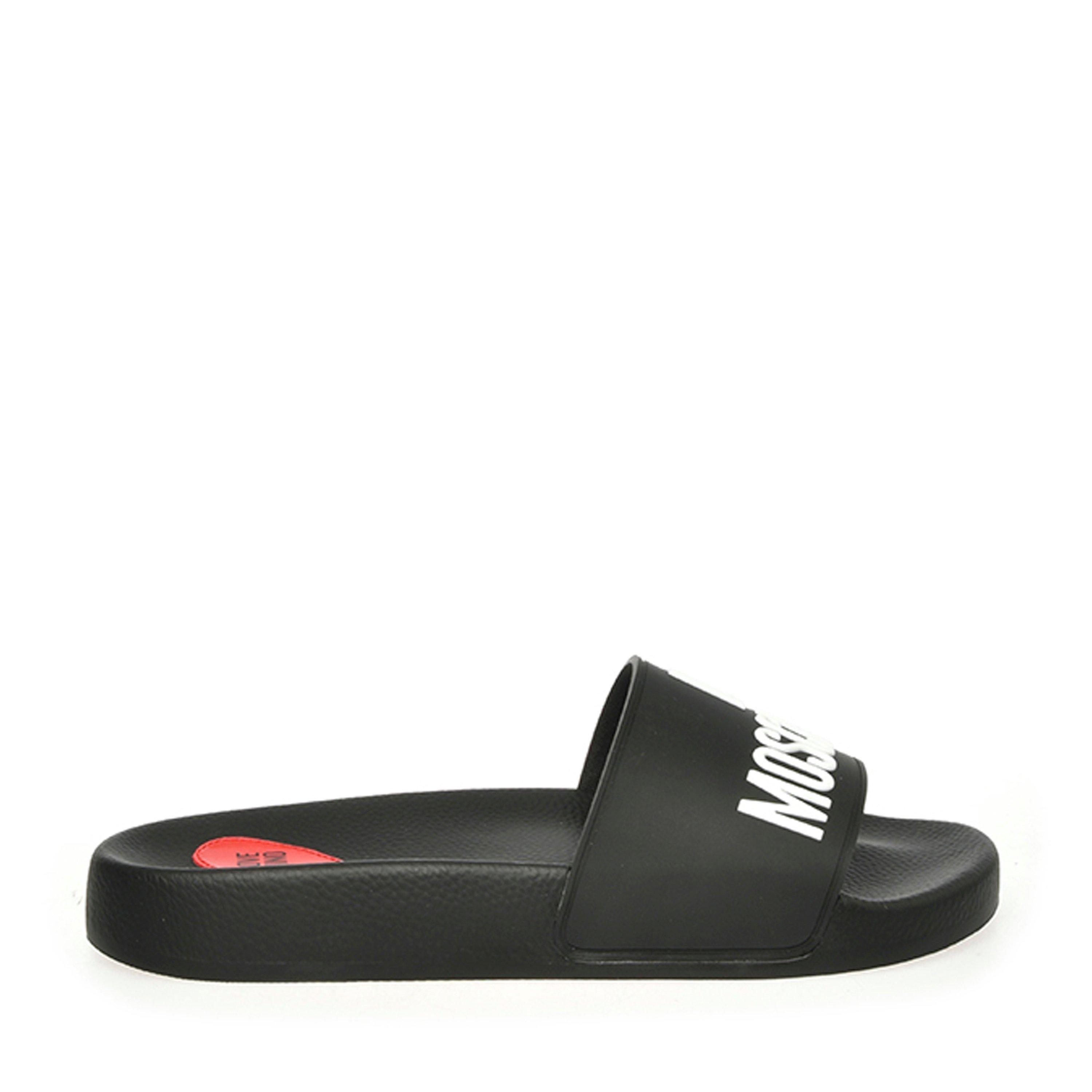 Black 000 - Love Moschino - Embossed Logo Sliders - 1