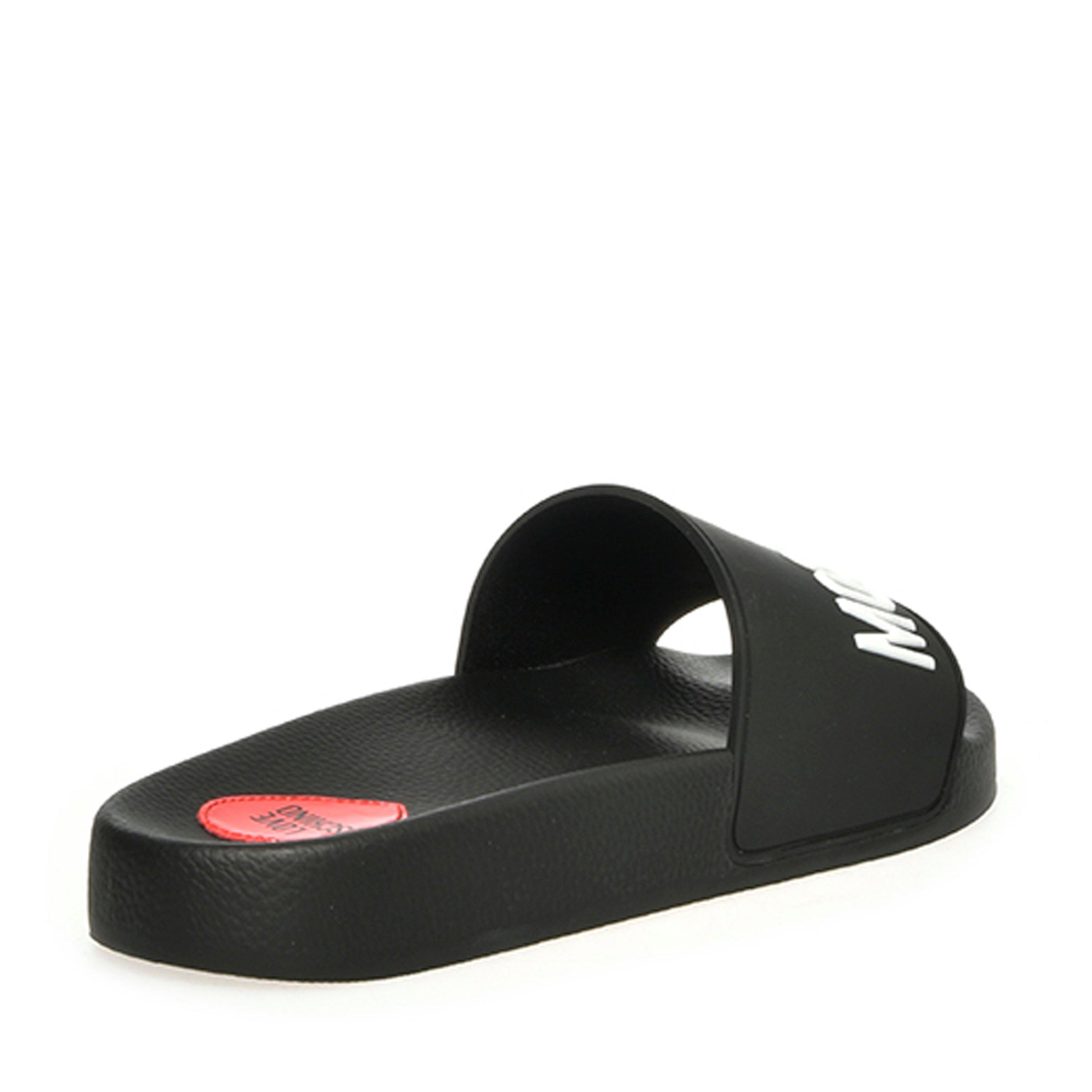Black 000 - Love Moschino - Embossed Logo Sliders - 2
