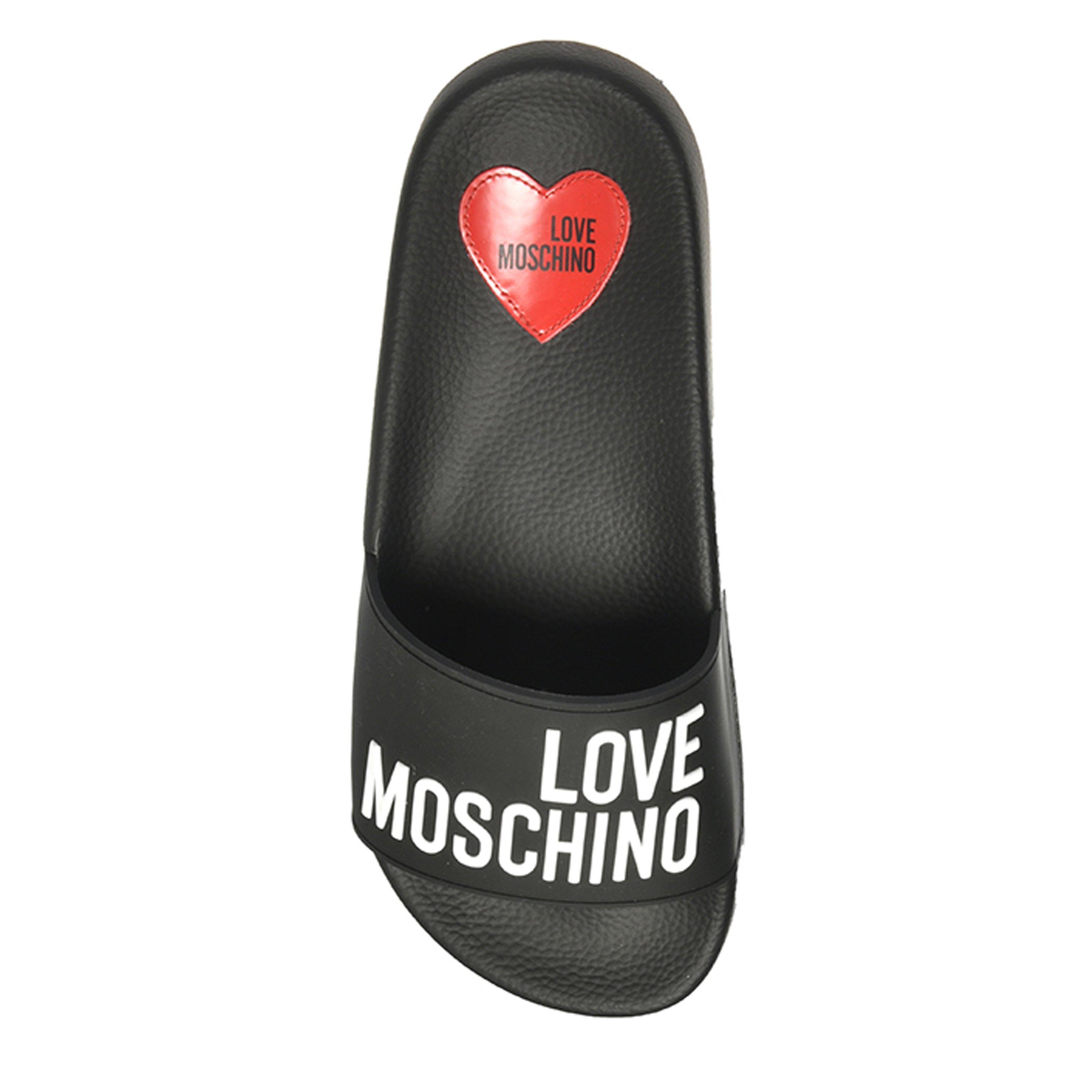 Black 000 - Love Moschino - Embossed Logo Sliders - 3