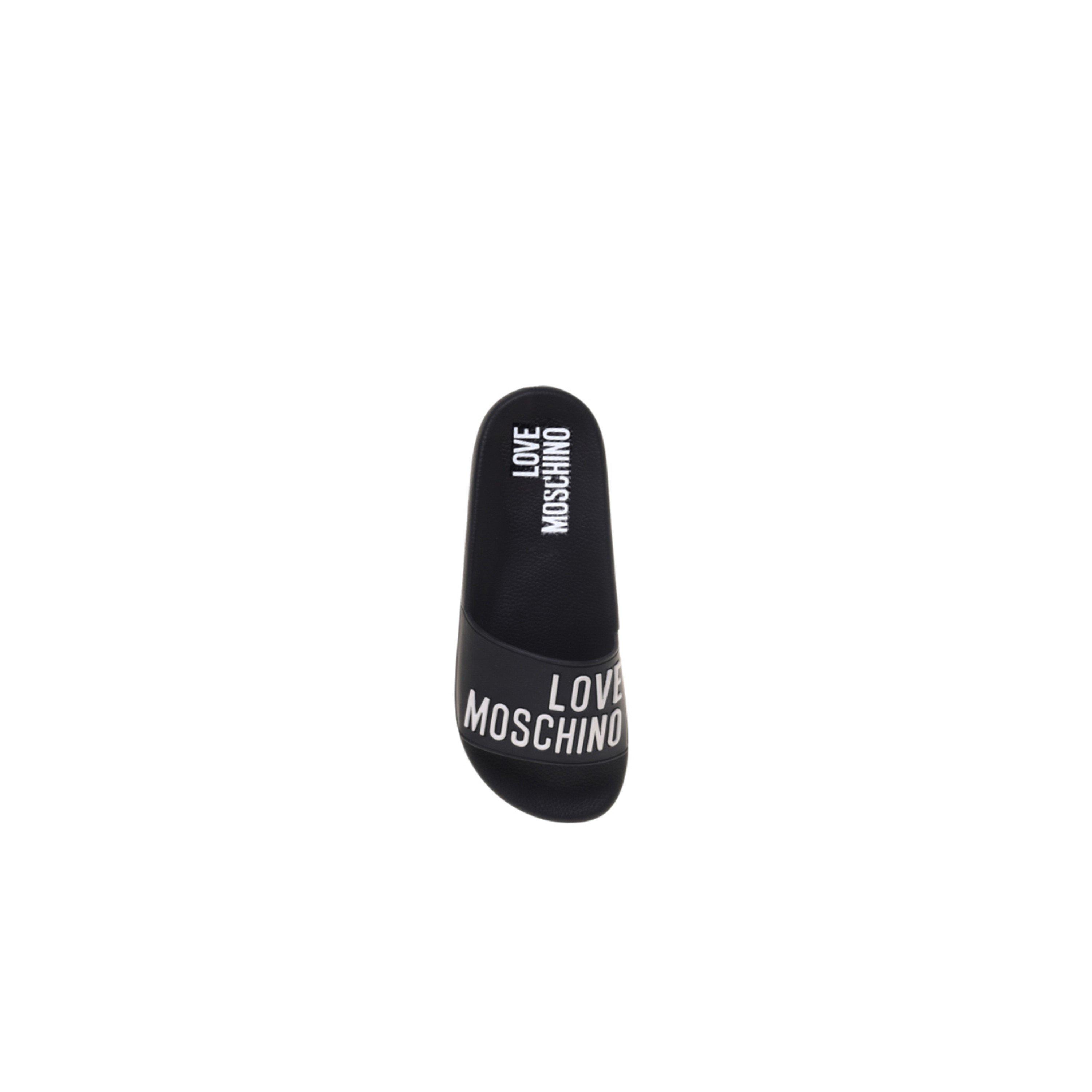 Black - Love Moschino - Embossed Logo Sliders - 2