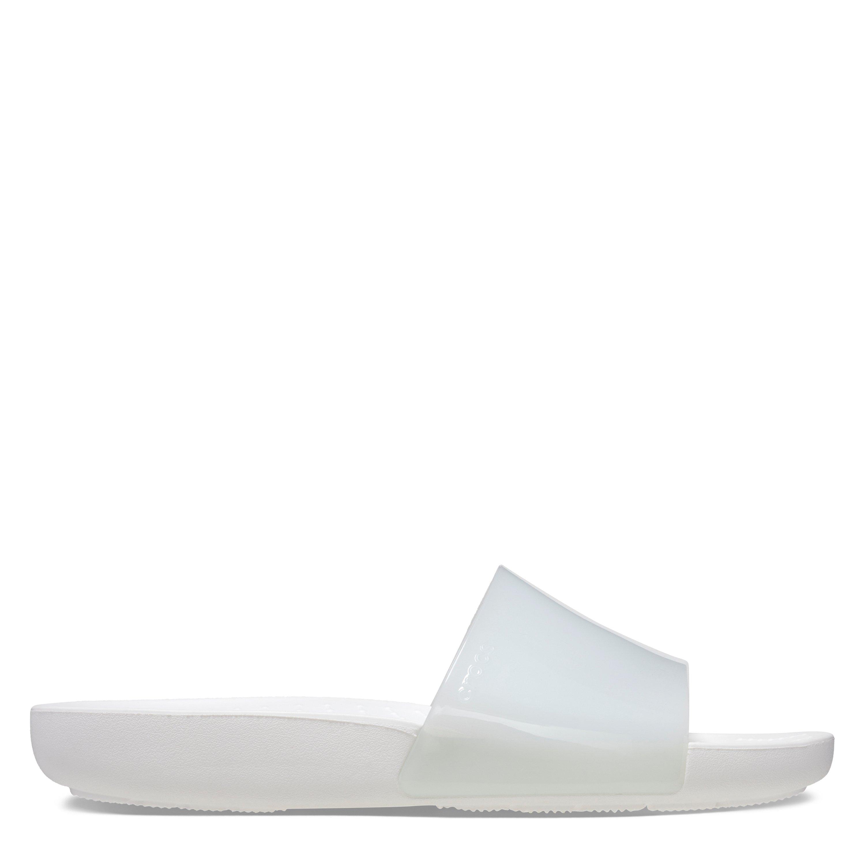 Crocs Women's Glossy Pool Sliders - White - 8 (41-42)