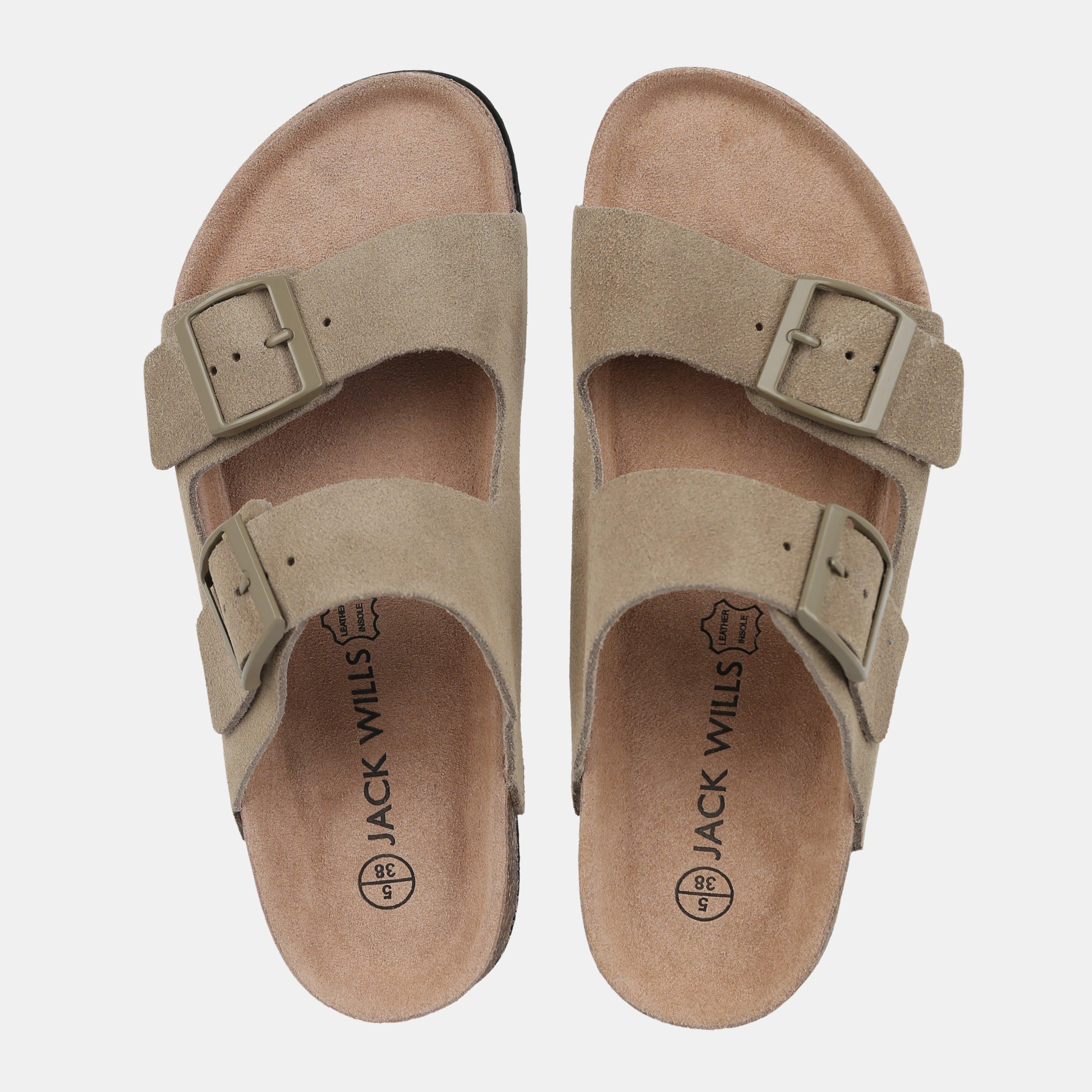 Taupe - Jack Wills - Womens JW Cork Strap Flat Sandals - 4