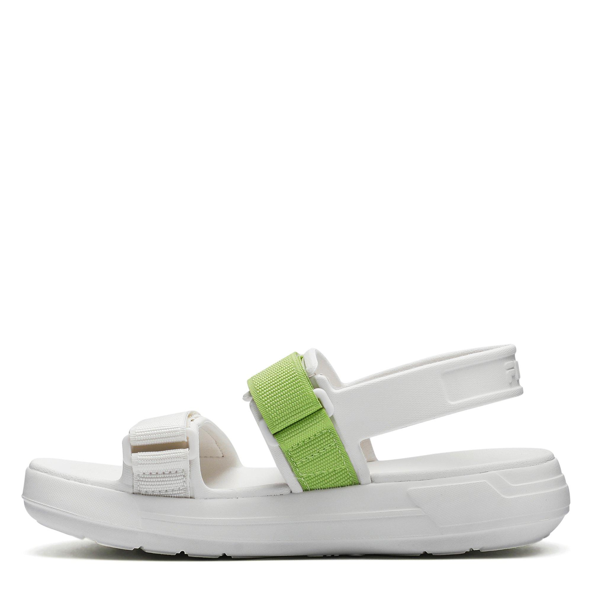 Wht/Green/Wht - Fila - Pong V2 Womens Flat Sandals - 2