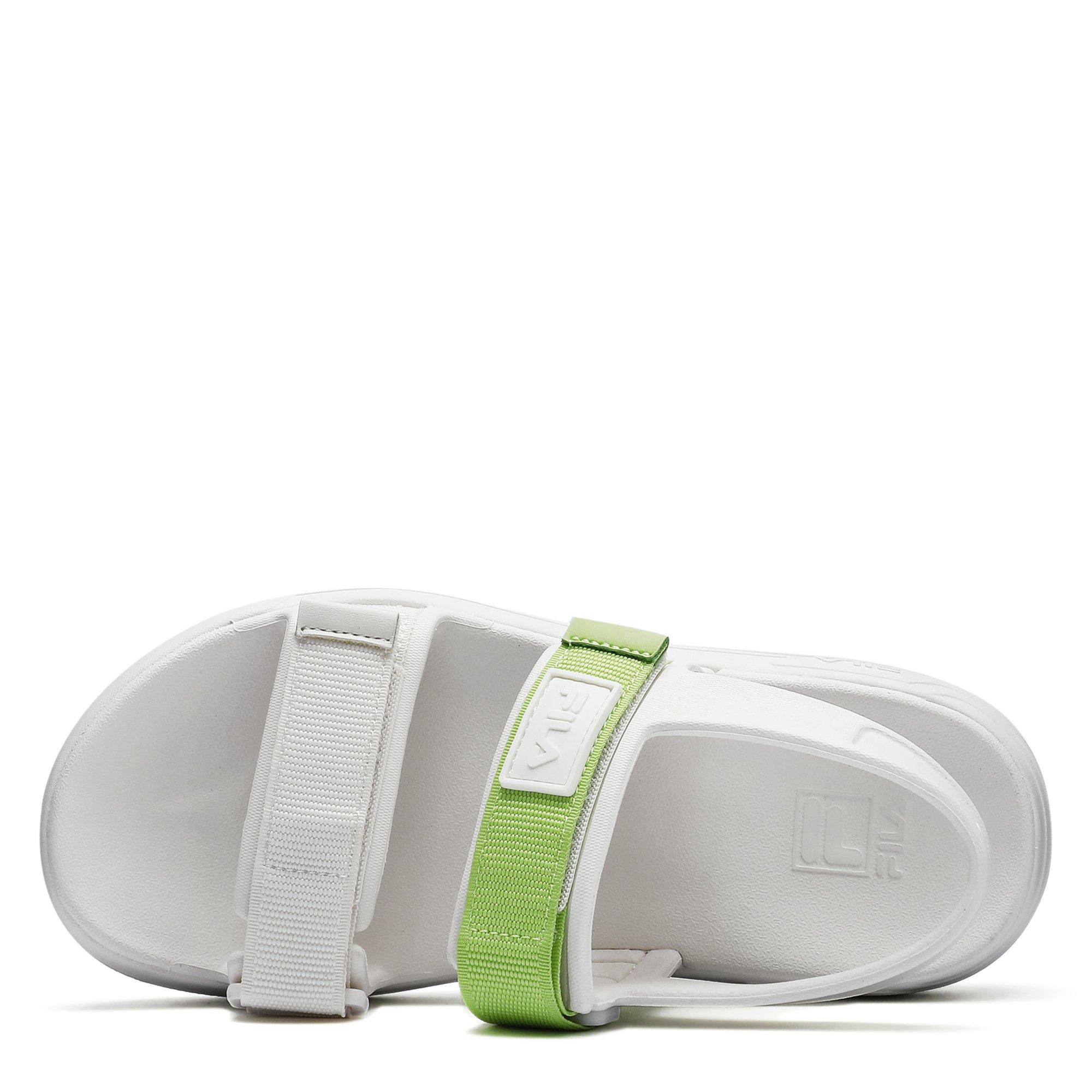 Wht/Green/Wht - Fila - Pong V2 Womens Flat Sandals - 3