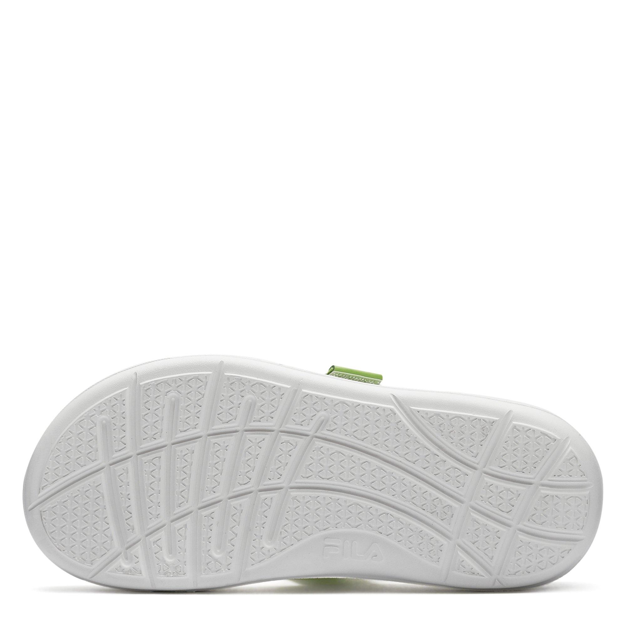 Wht/Green/Wht - Fila - Pong V2 Womens Flat Sandals - 4