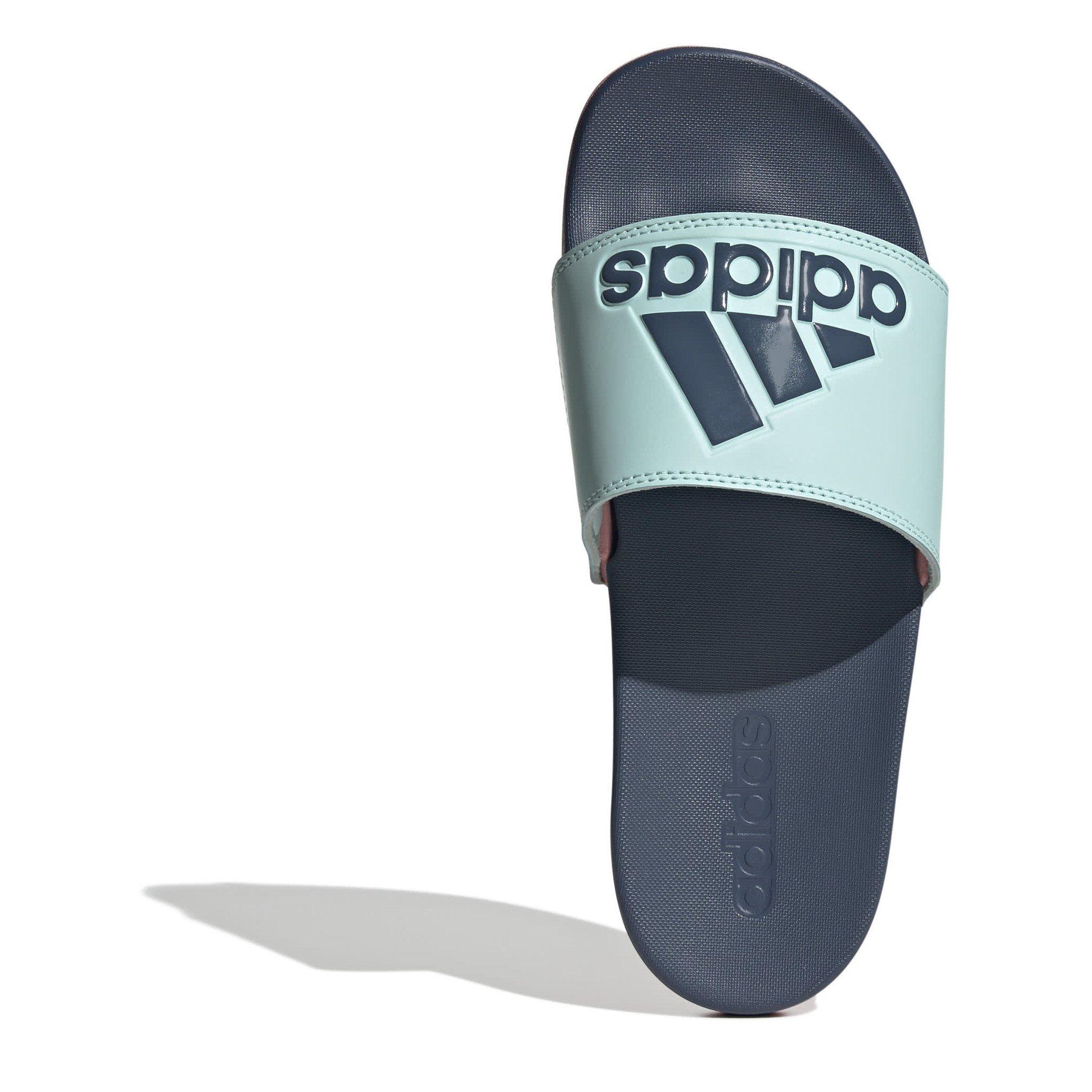 S.Aqua/Ink/Pink - adidas - Adilette Comfort Womens Slide Sandals - 5