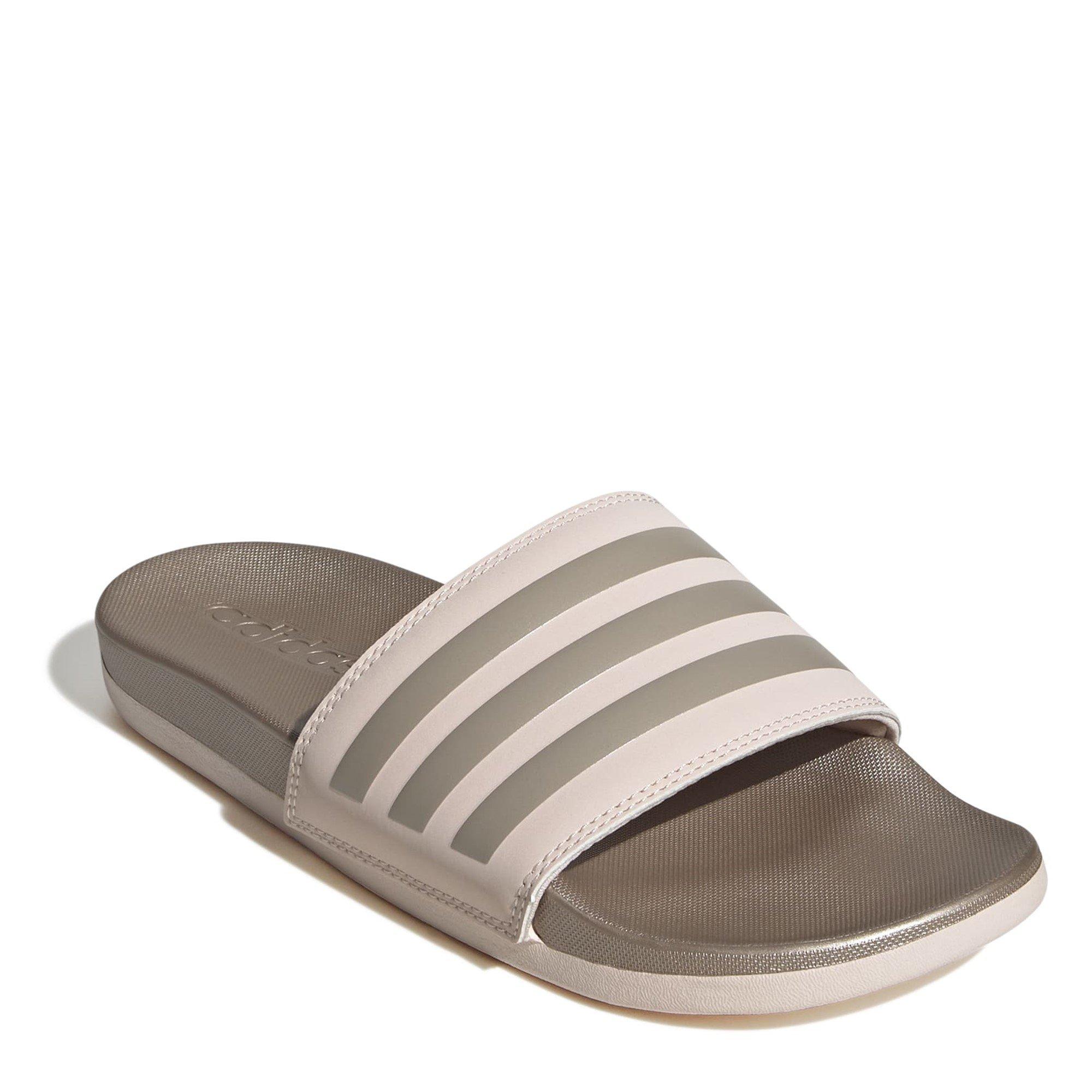 W.Quartz/Champ - adidas - Adilette Comfort Womens Slide Sandals - 3