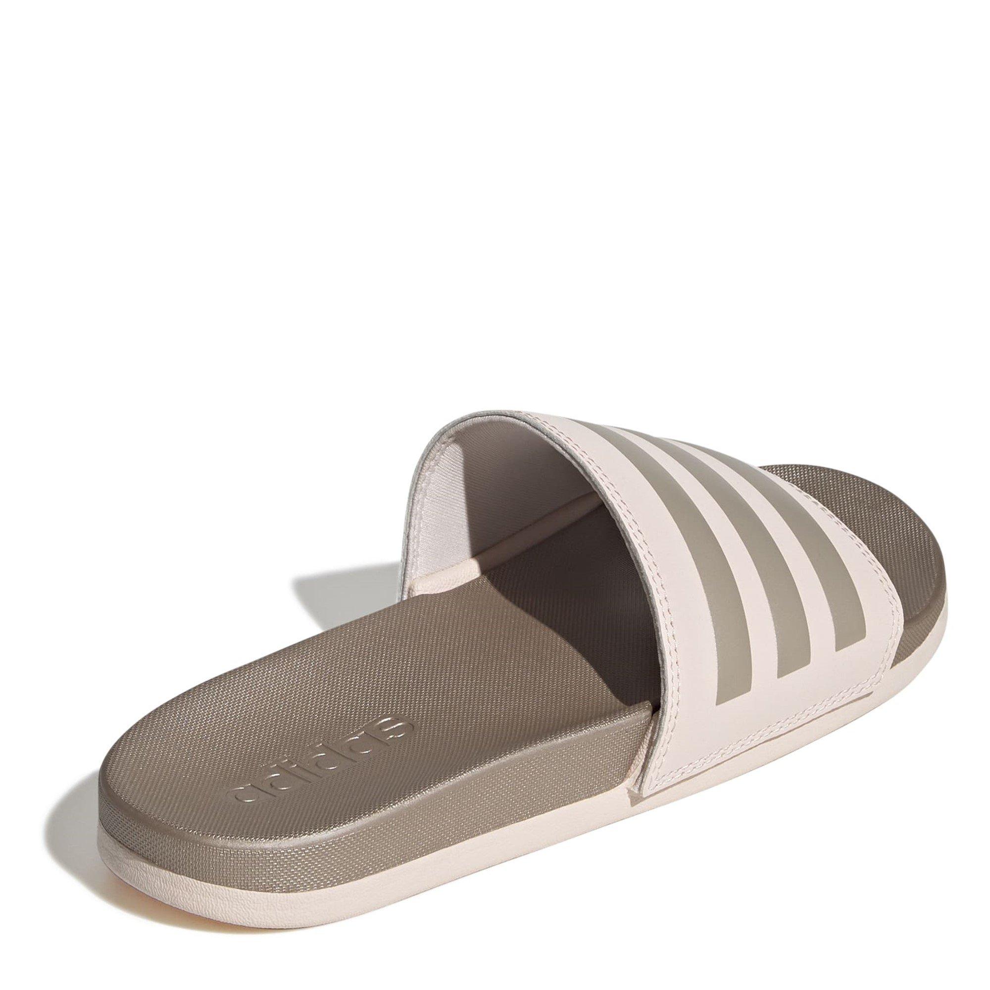 W.Quartz/Champ - adidas - Adilette Comfort Womens Slide Sandals - 4