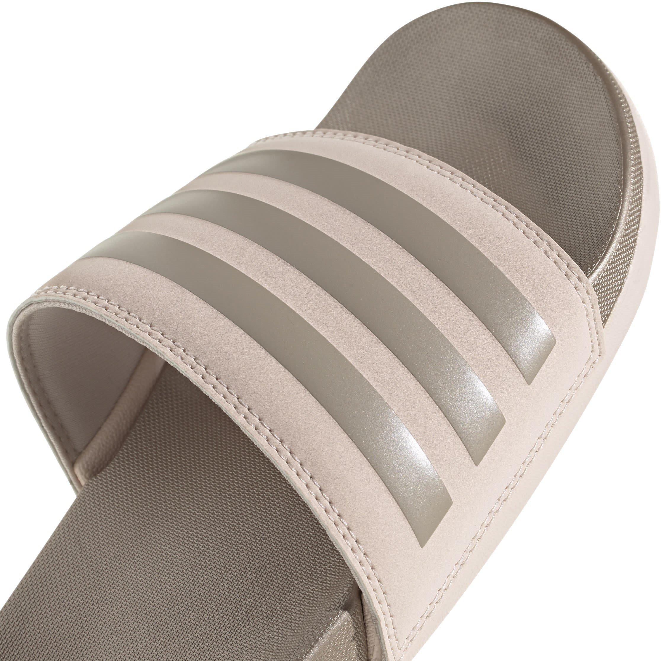 W.Quartz/Champ - adidas - Adilette Comfort Womens Slide Sandals - 8