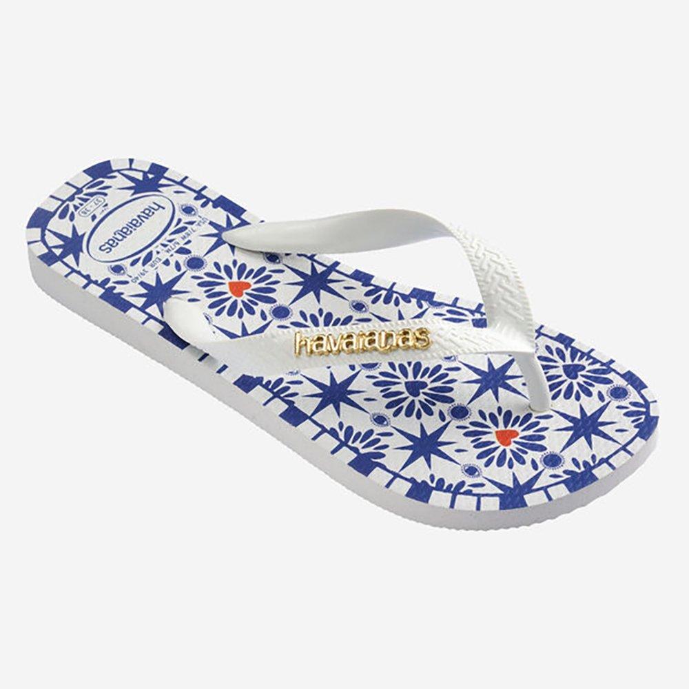 Havaianas Women's Flip Flops - White Print - 5 (37/38)