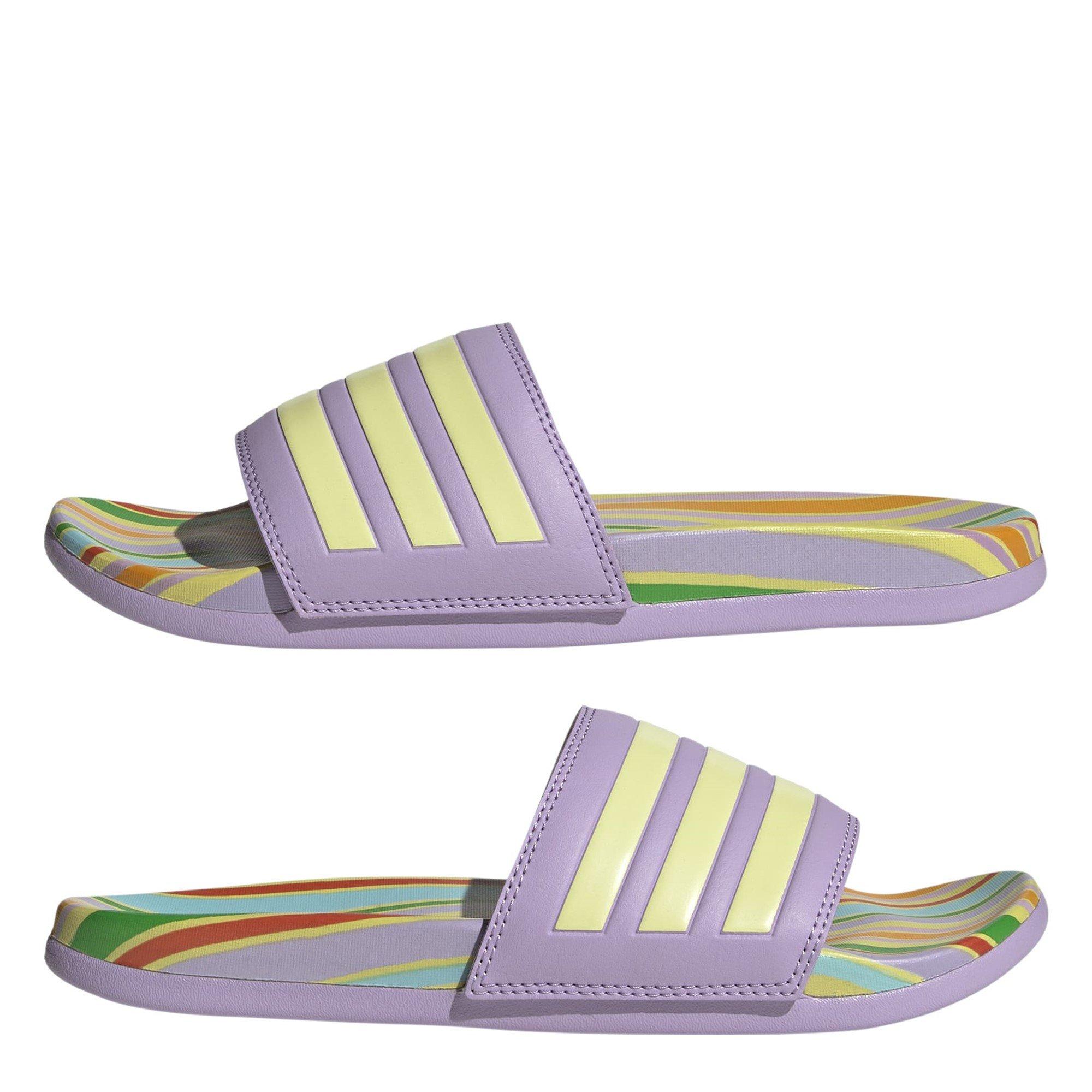 Purple Adidas Slippers Lila Adidas Adilette Comfort Slides Womens