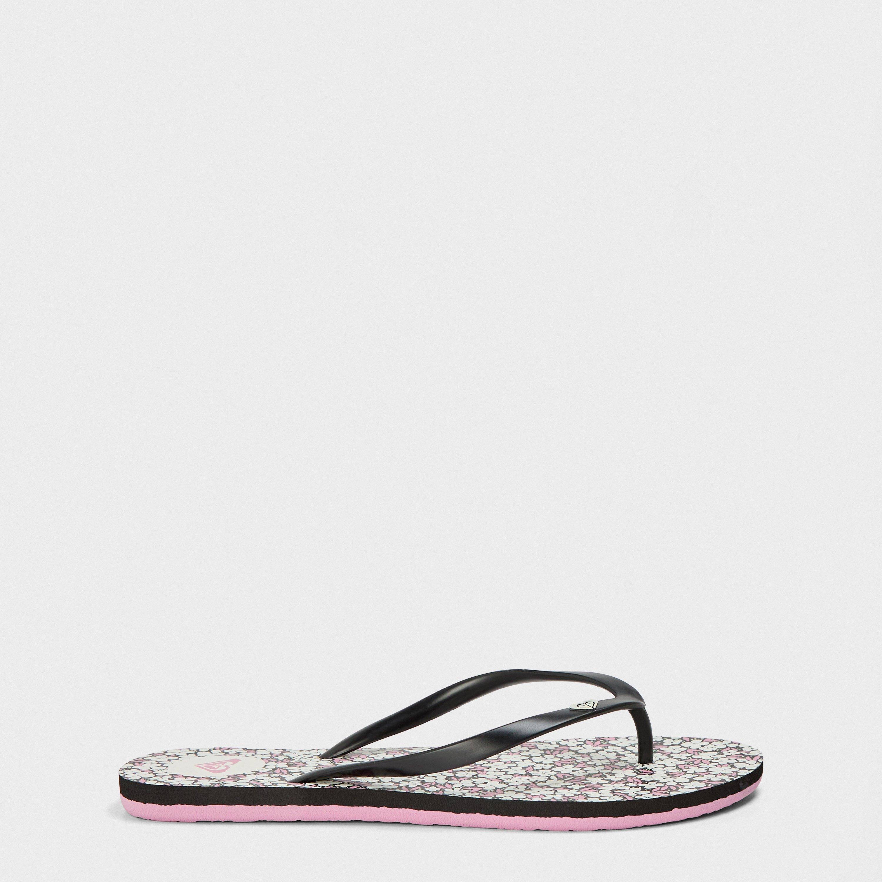 Black/White Prt - Roxy - Women's By the Sea Flip Flops - 1