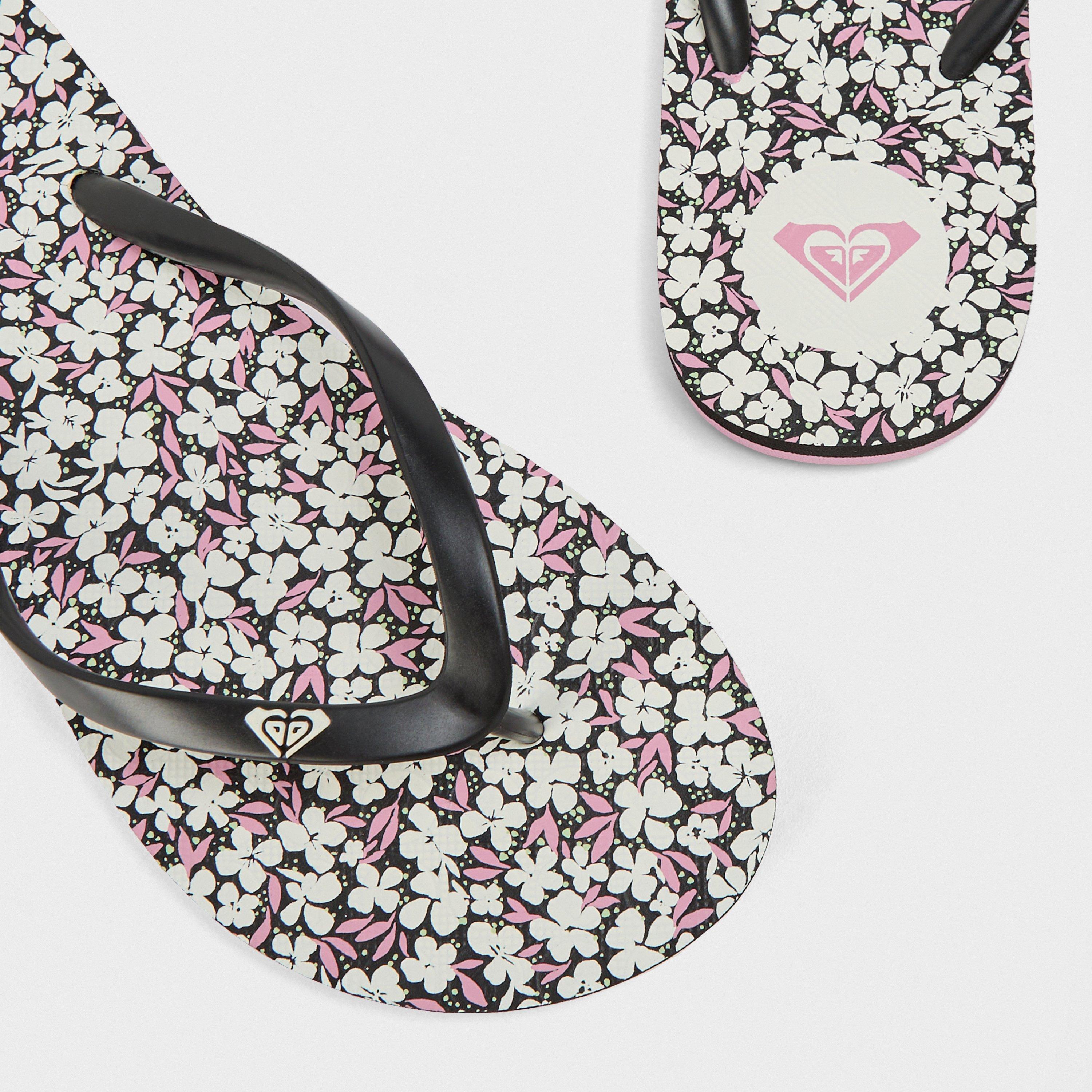 Black/White Prt - Roxy - By the Sea Flip Flops - 3