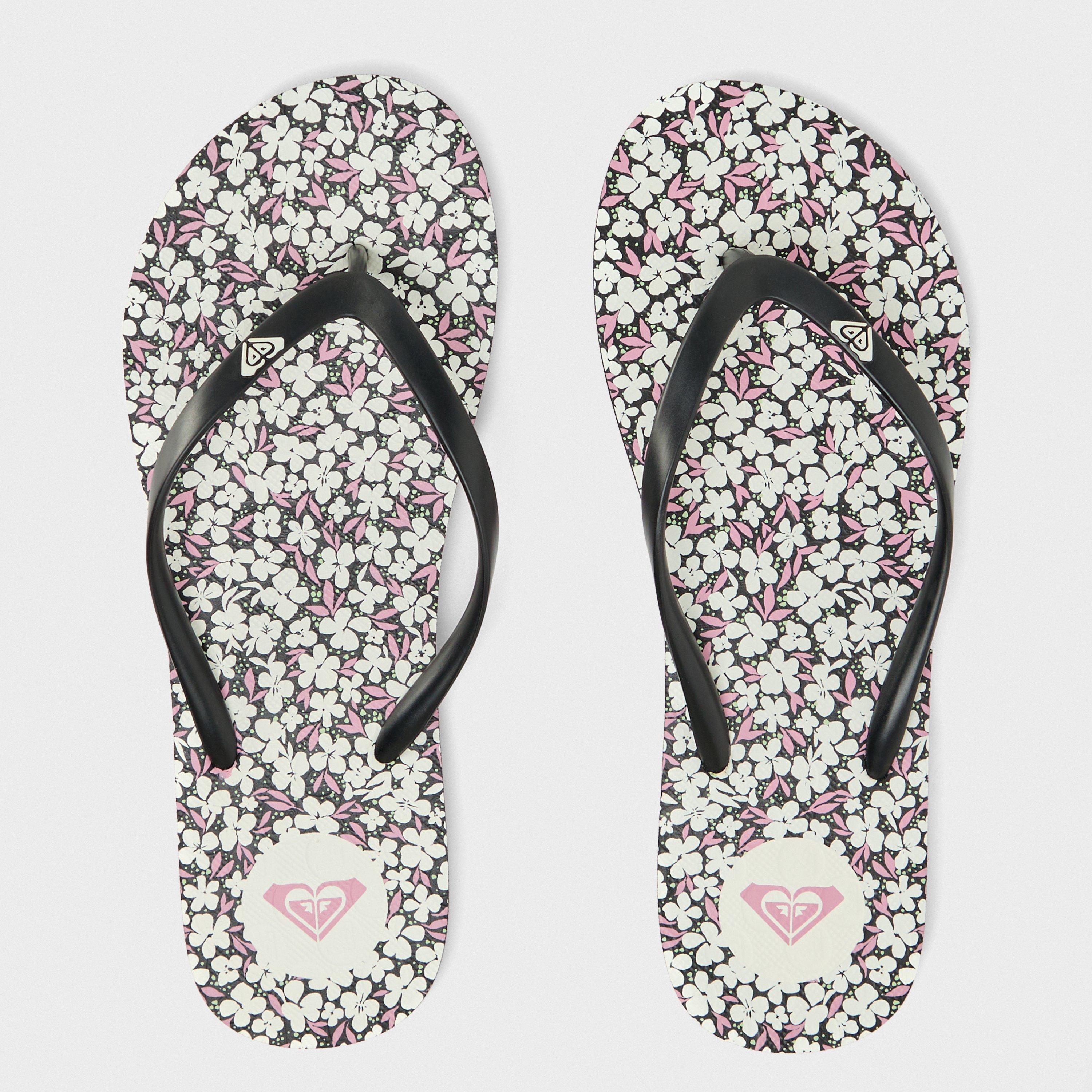 Black/White Prt - Roxy - By the Sea Flip Flops - 4