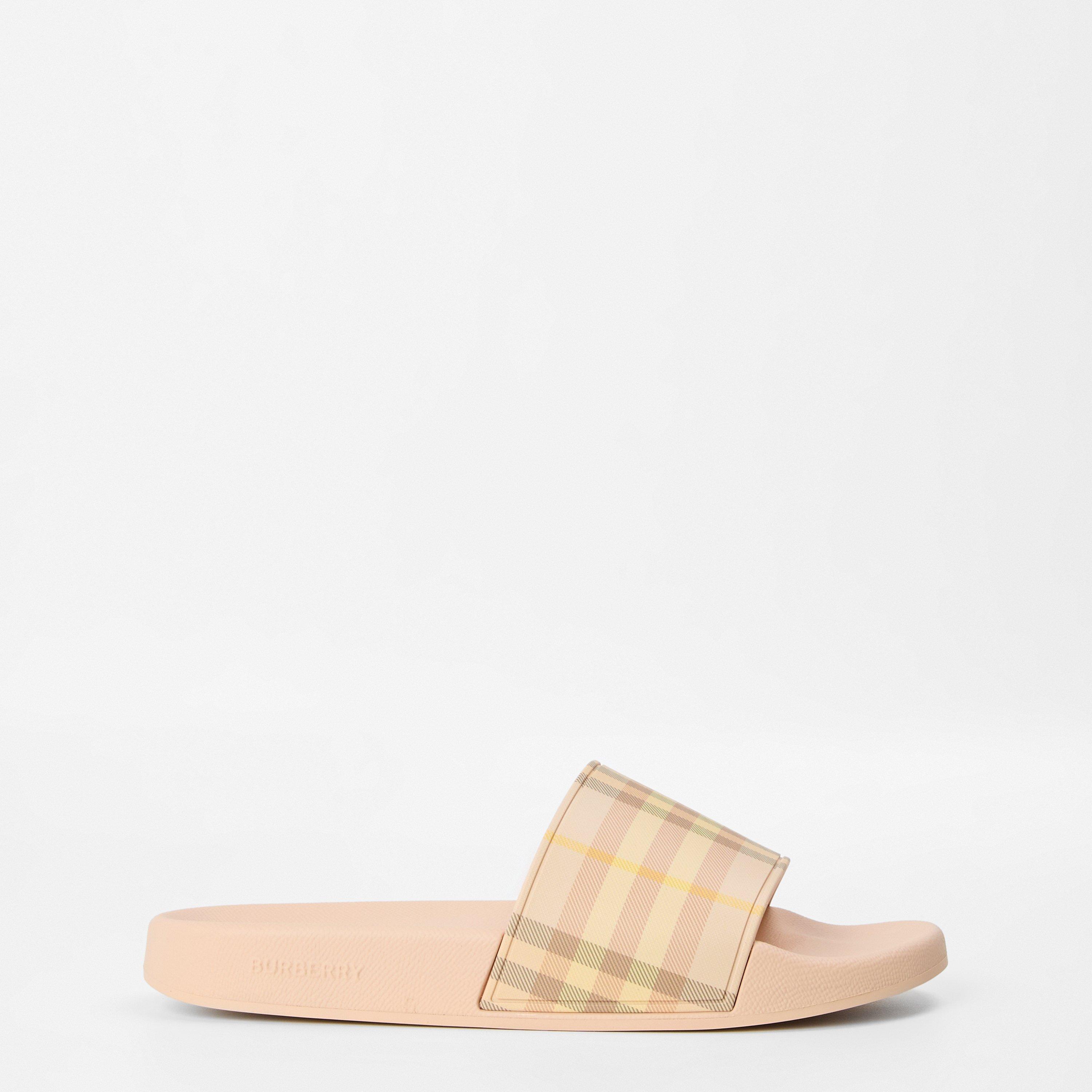 【BURBERRY】VINTAGE CHECK SANDALS Vintage Check leather sandals in multicoloured - Burberry