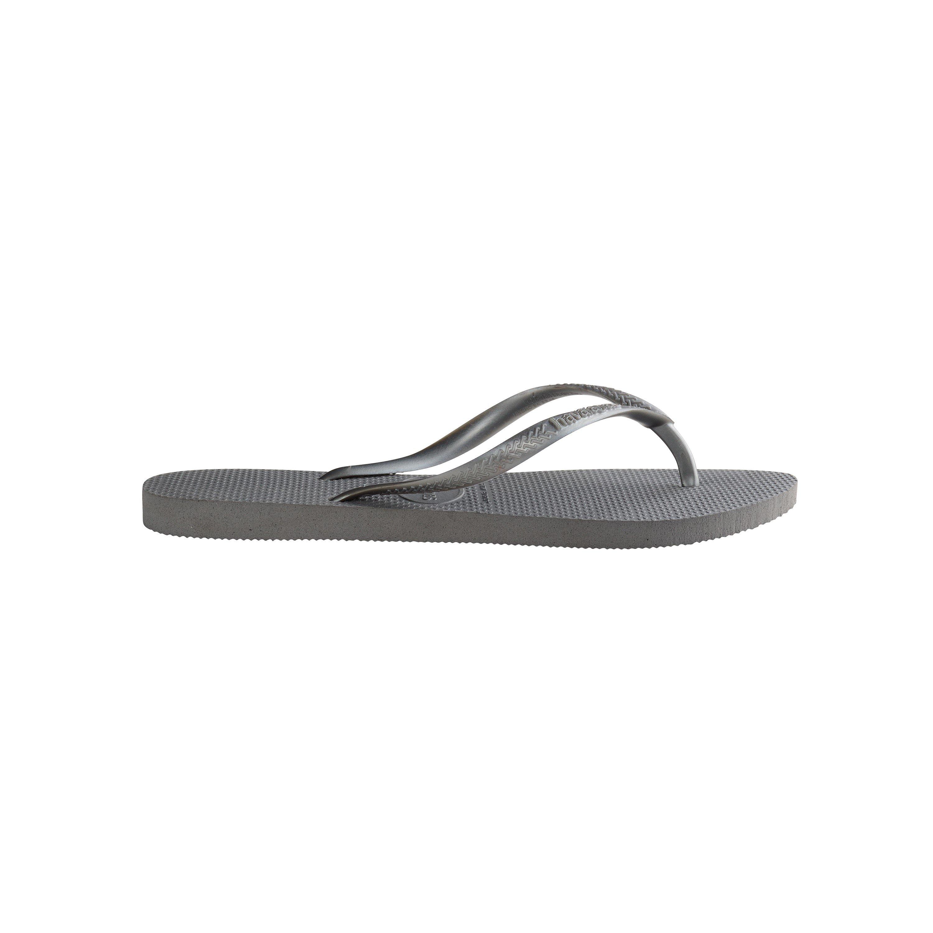 Havaianas Women's Slim Flip Flops - Steel Grey - 3/4