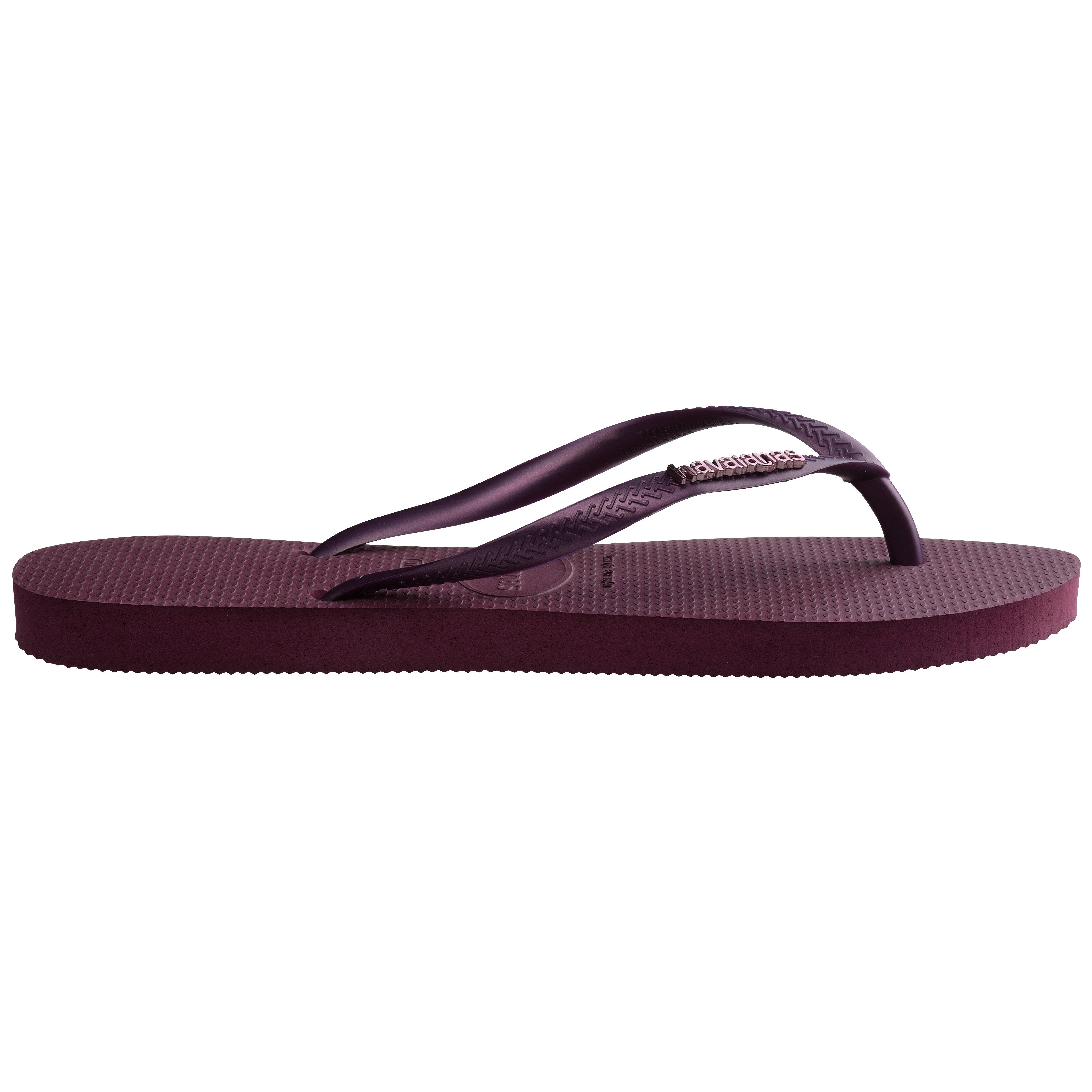 Havaianas Women's Slim Flip Flops - Purple Soil - 3/4