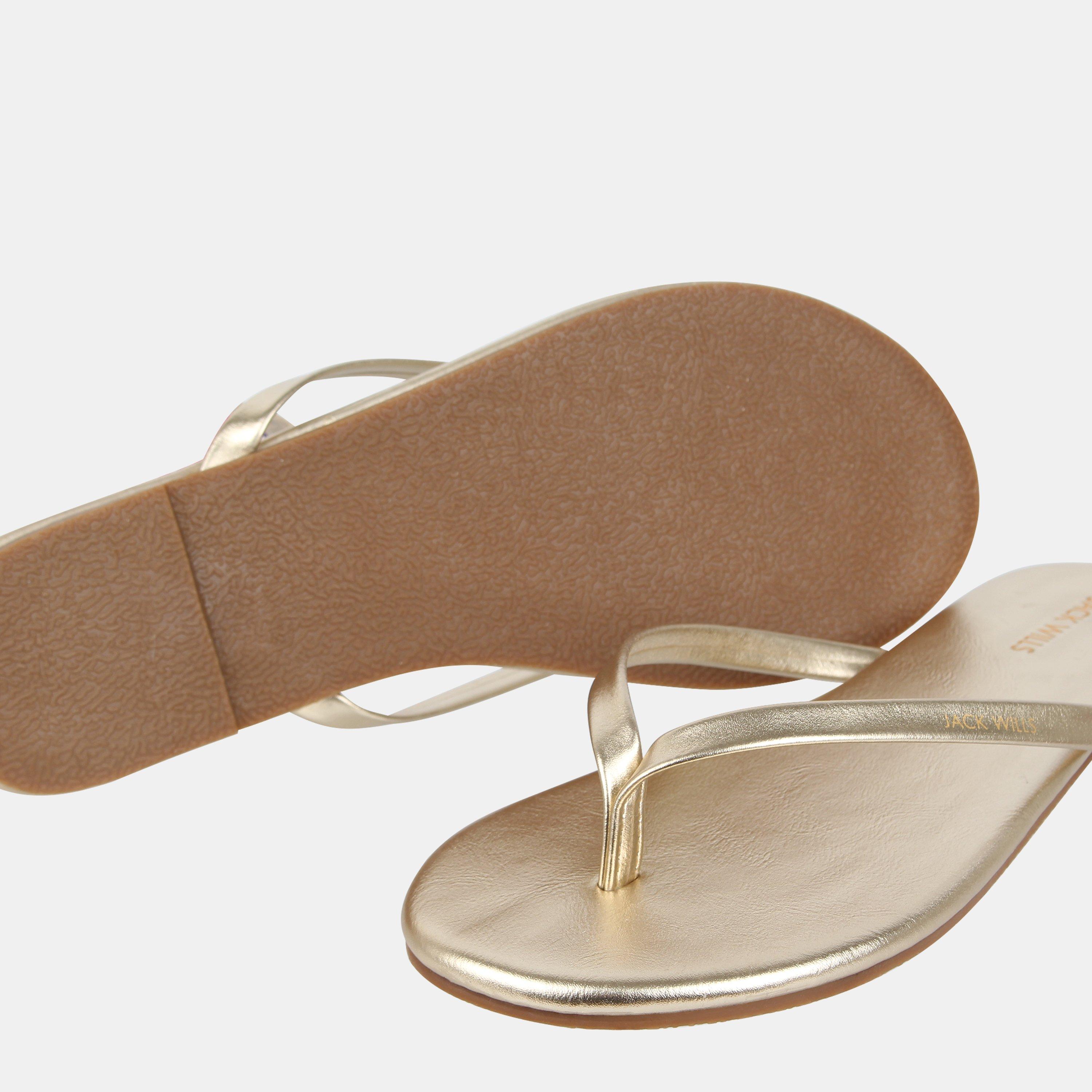 Gold - Jack Wills - Jack Wills Flip Flops Womens - 3
