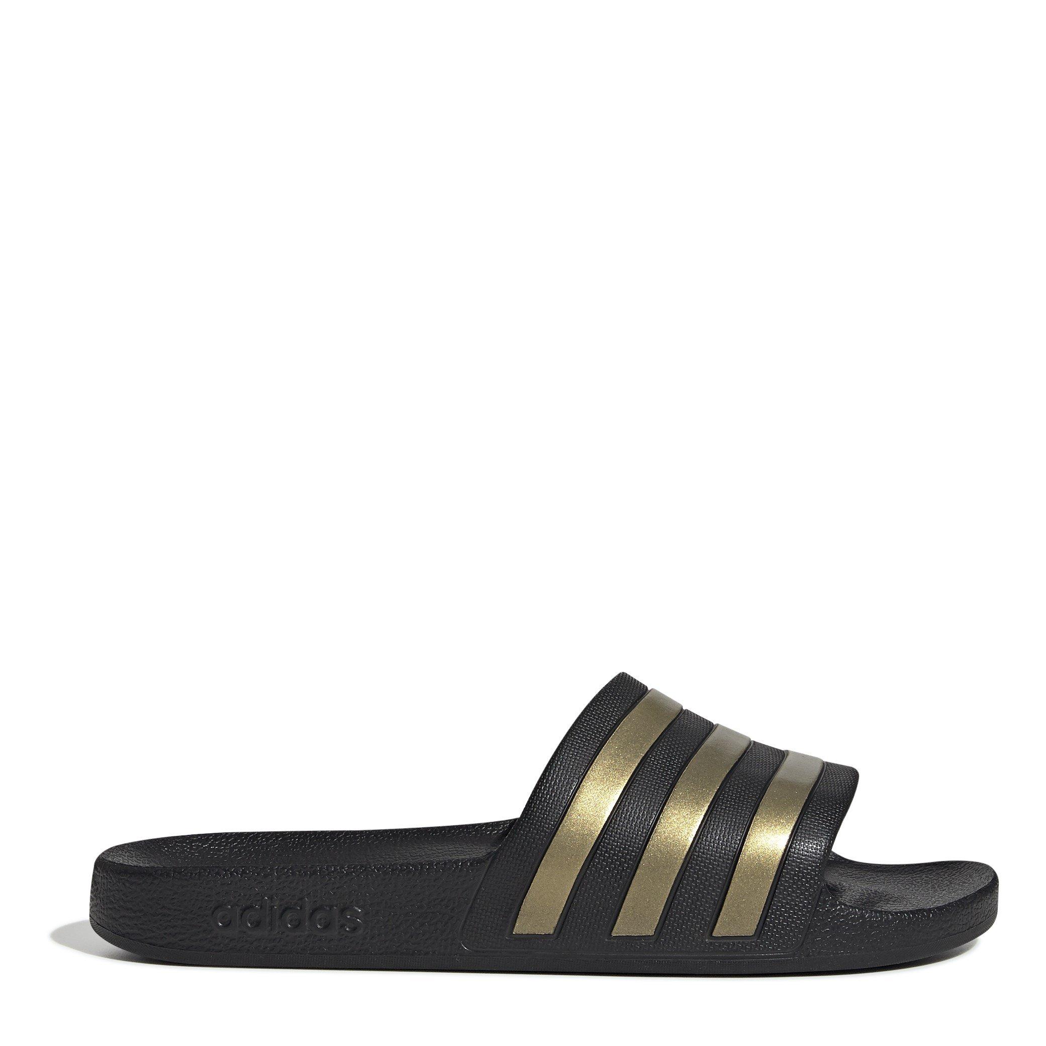 Adidas Women's Adilette Aqua Slide - Black/Metalic - 7 (40.7)