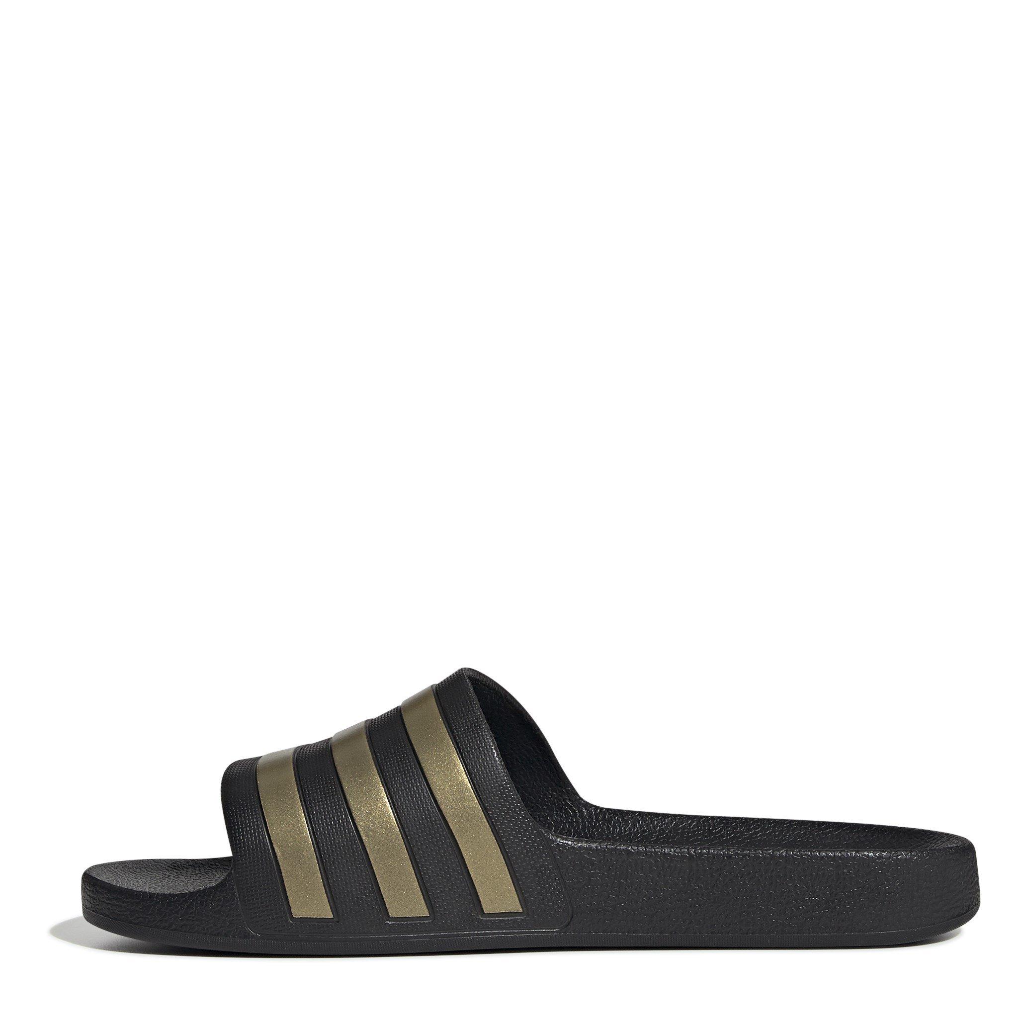 Black/Metalic - adidas - Adilette Aqua Slide Womens - 2