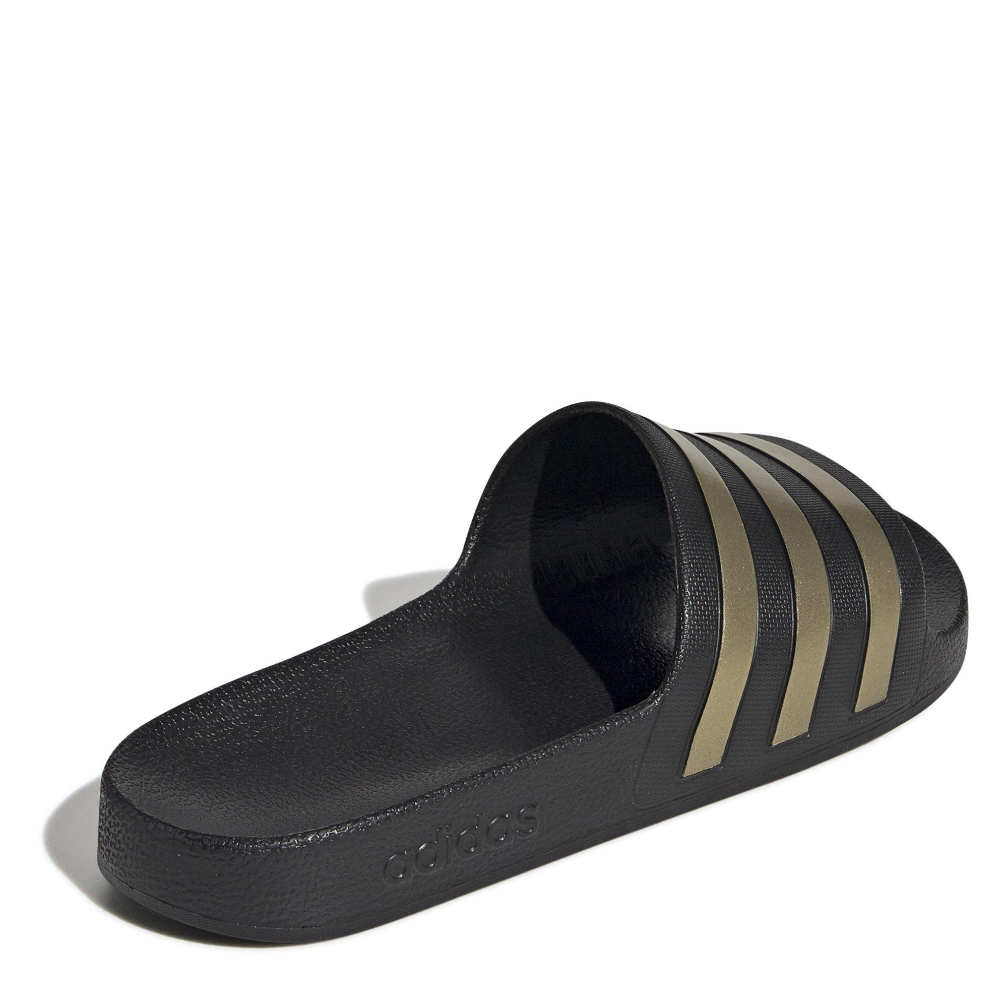 Black/Metalic - adidas - Adilette Aqua Slide Womens - 4